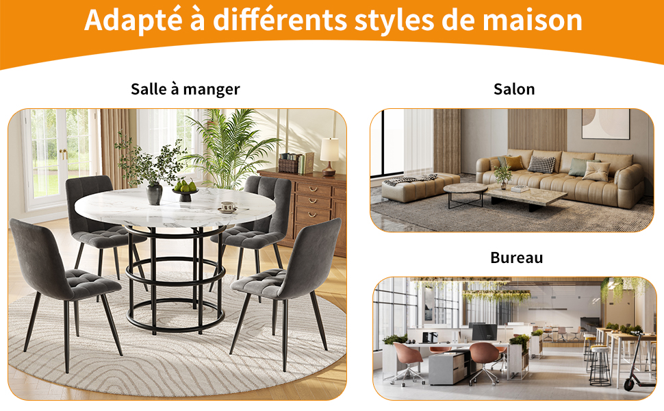 Pieds réglables table à manger
