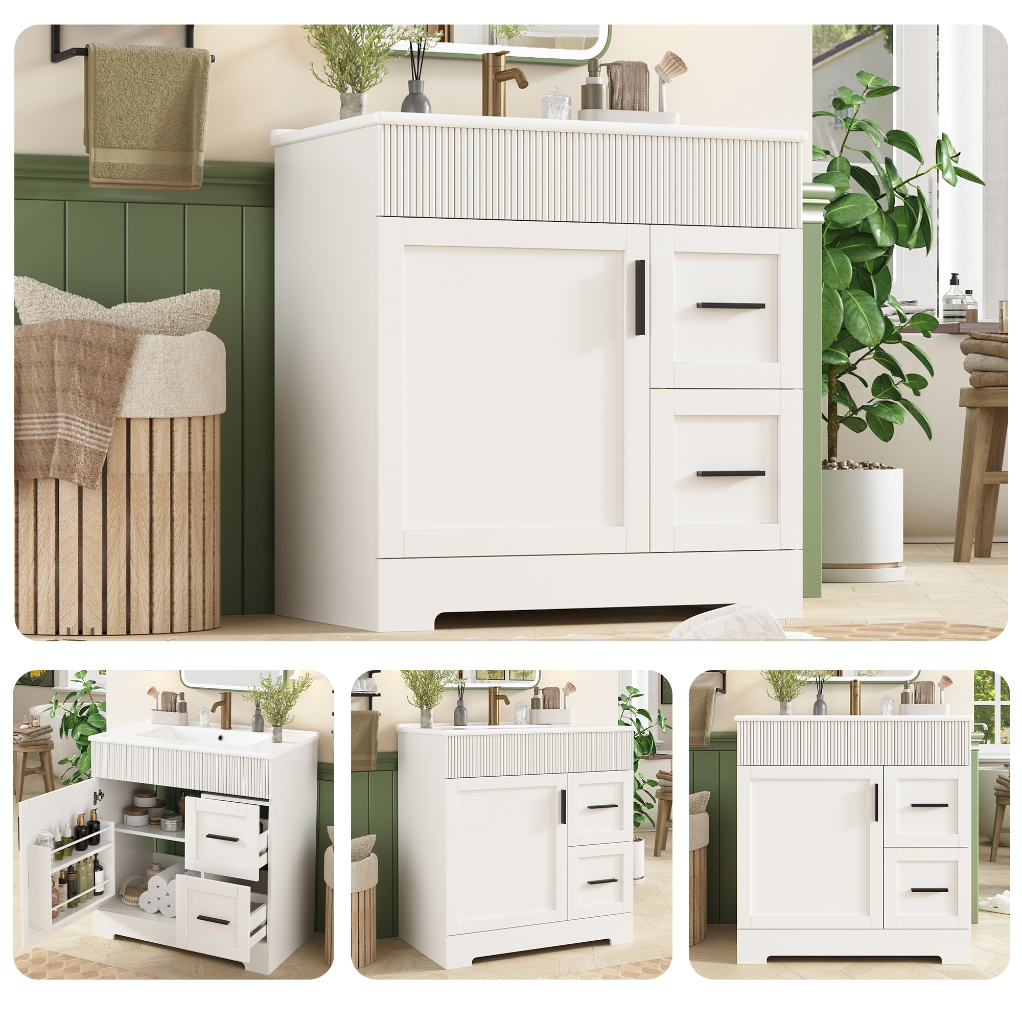 Moderner Badschrank mit Waschbecken und Aufbewahru