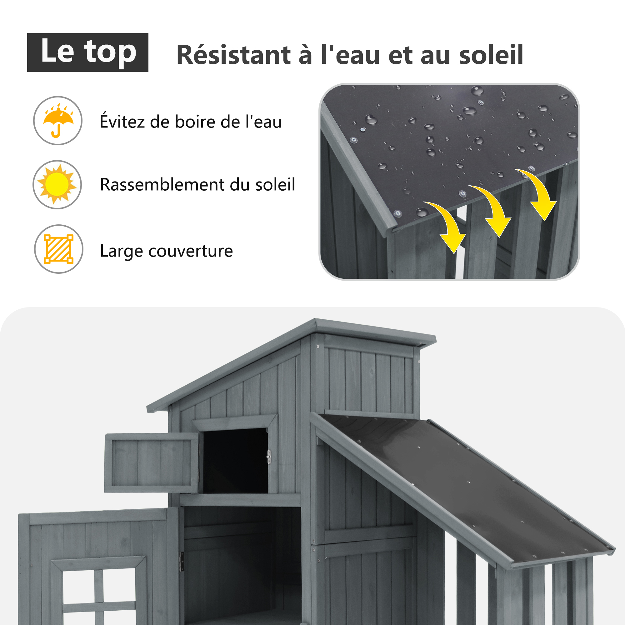 Armoire de rangement jardin bois gris