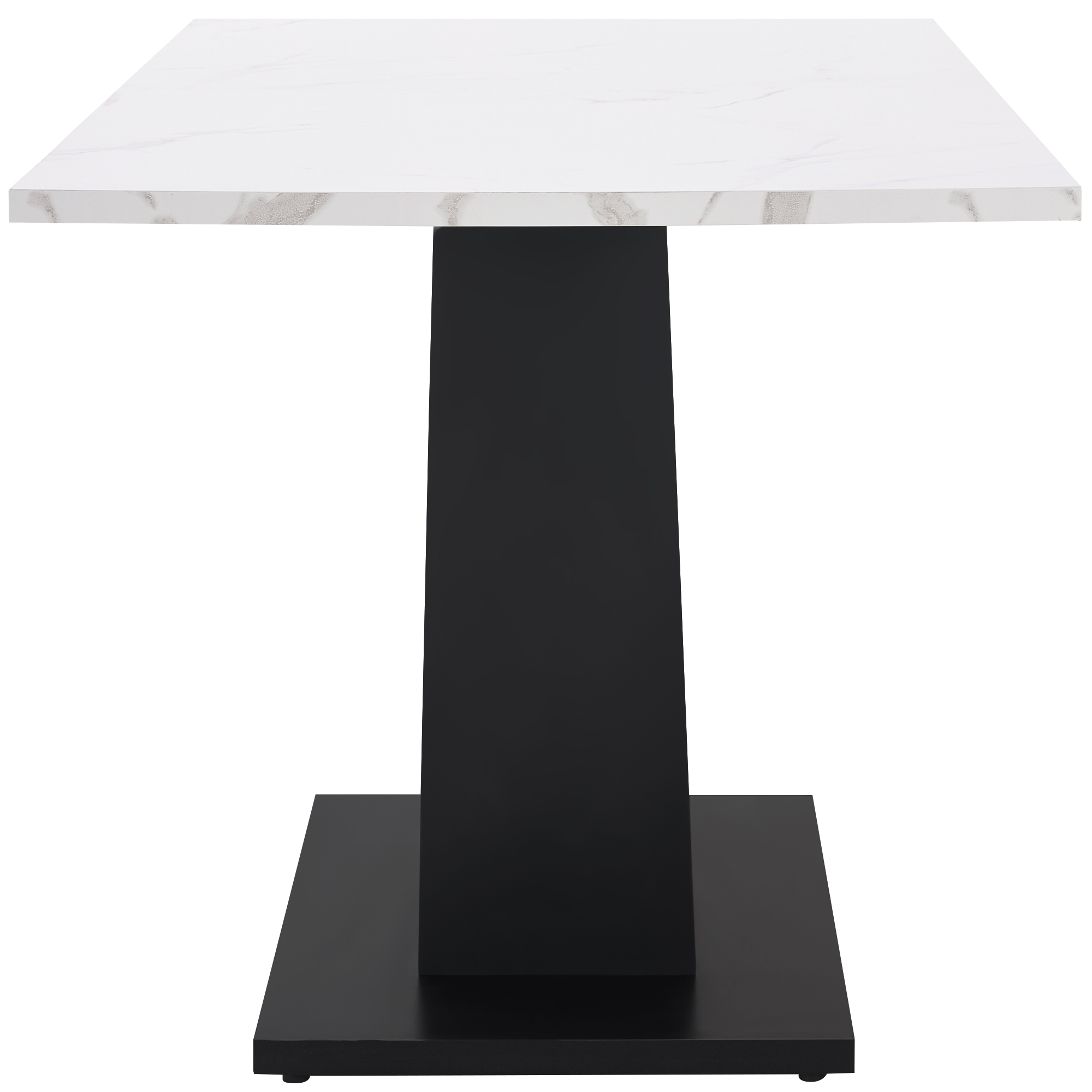 Ensemble table et chaises, 5 pièces, 1 table + 4 chaises, velours et MDF, noir - vue 1
