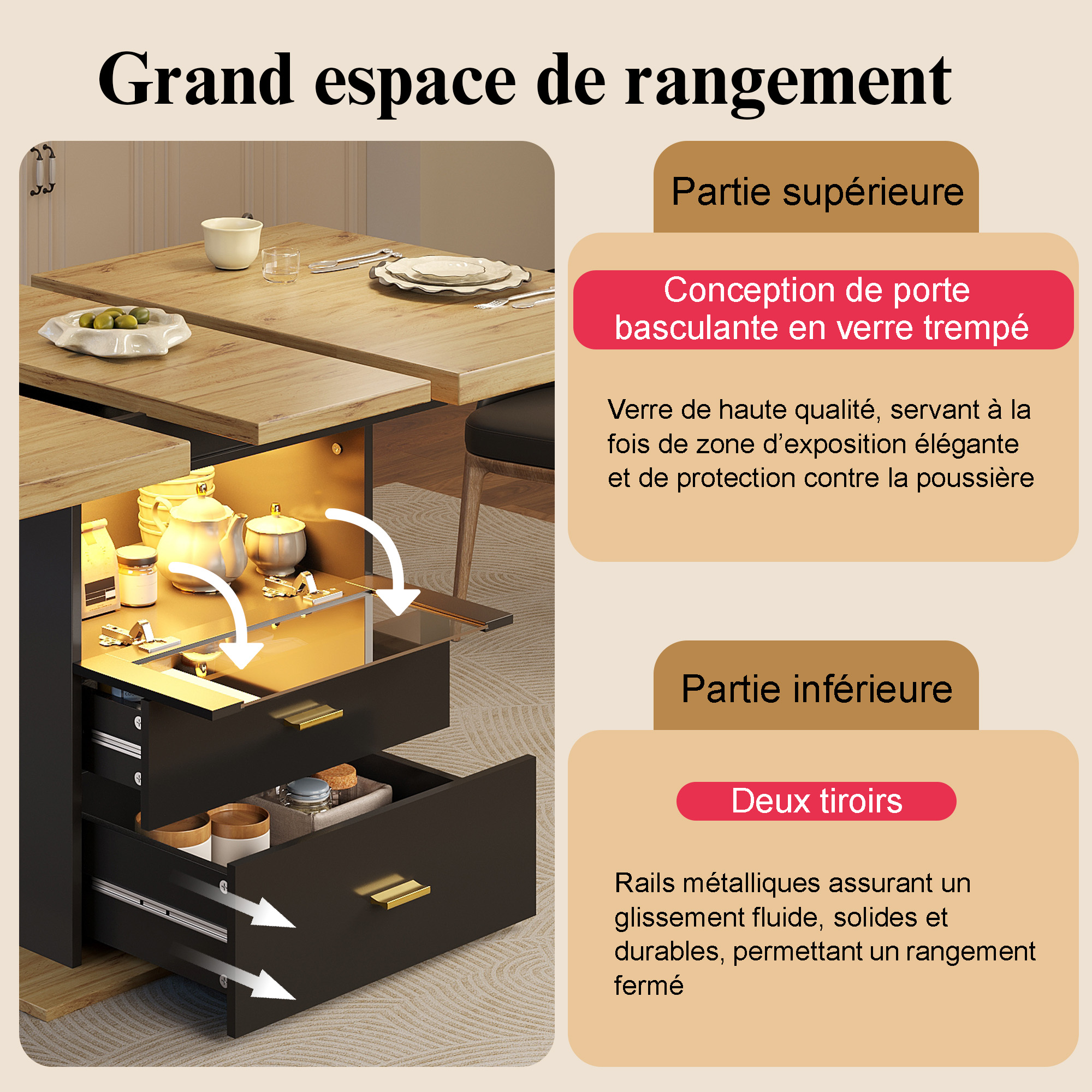 Détail du table à manger
