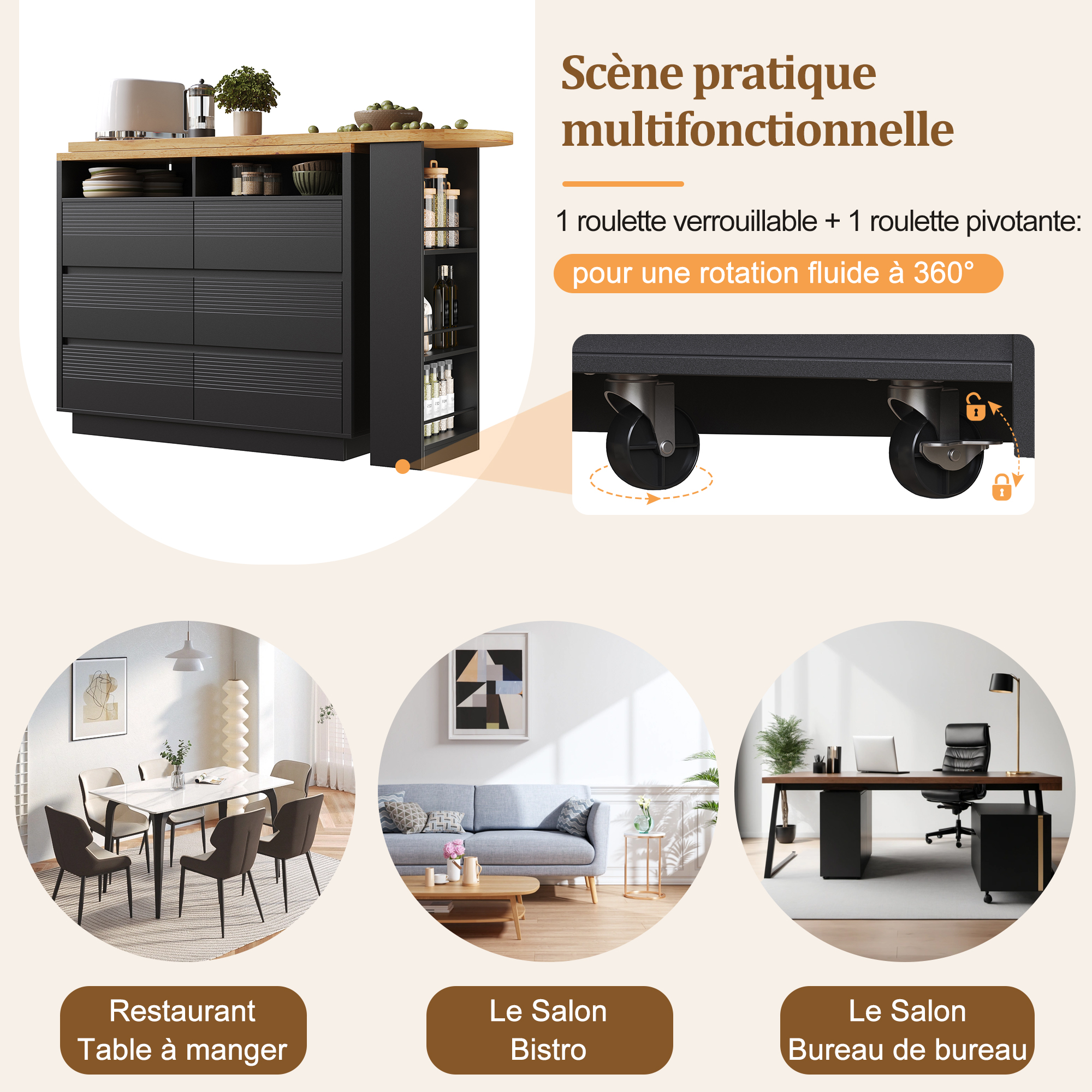 Détail du table haute