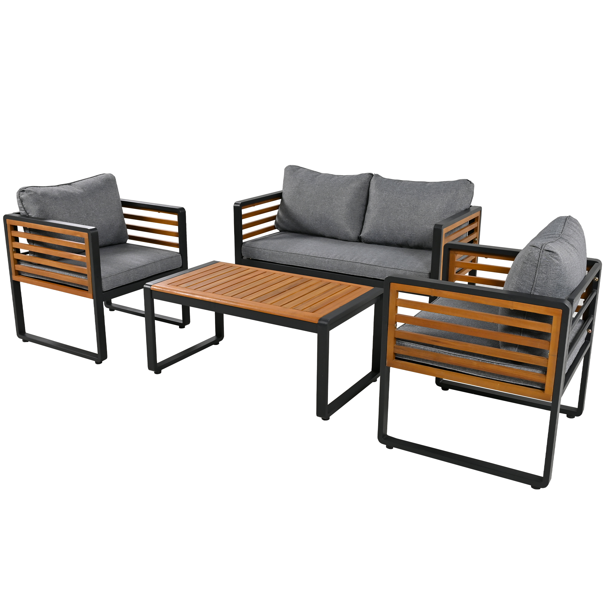 Ensemble mobilier de jardin vintage gris