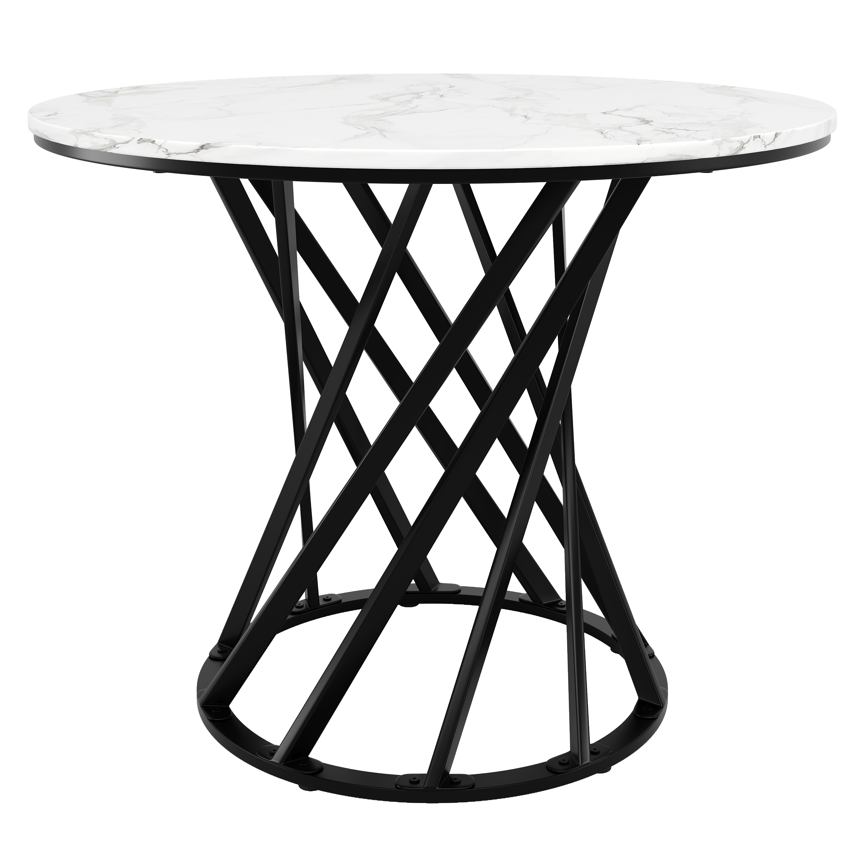 Table ronde black white vue 3