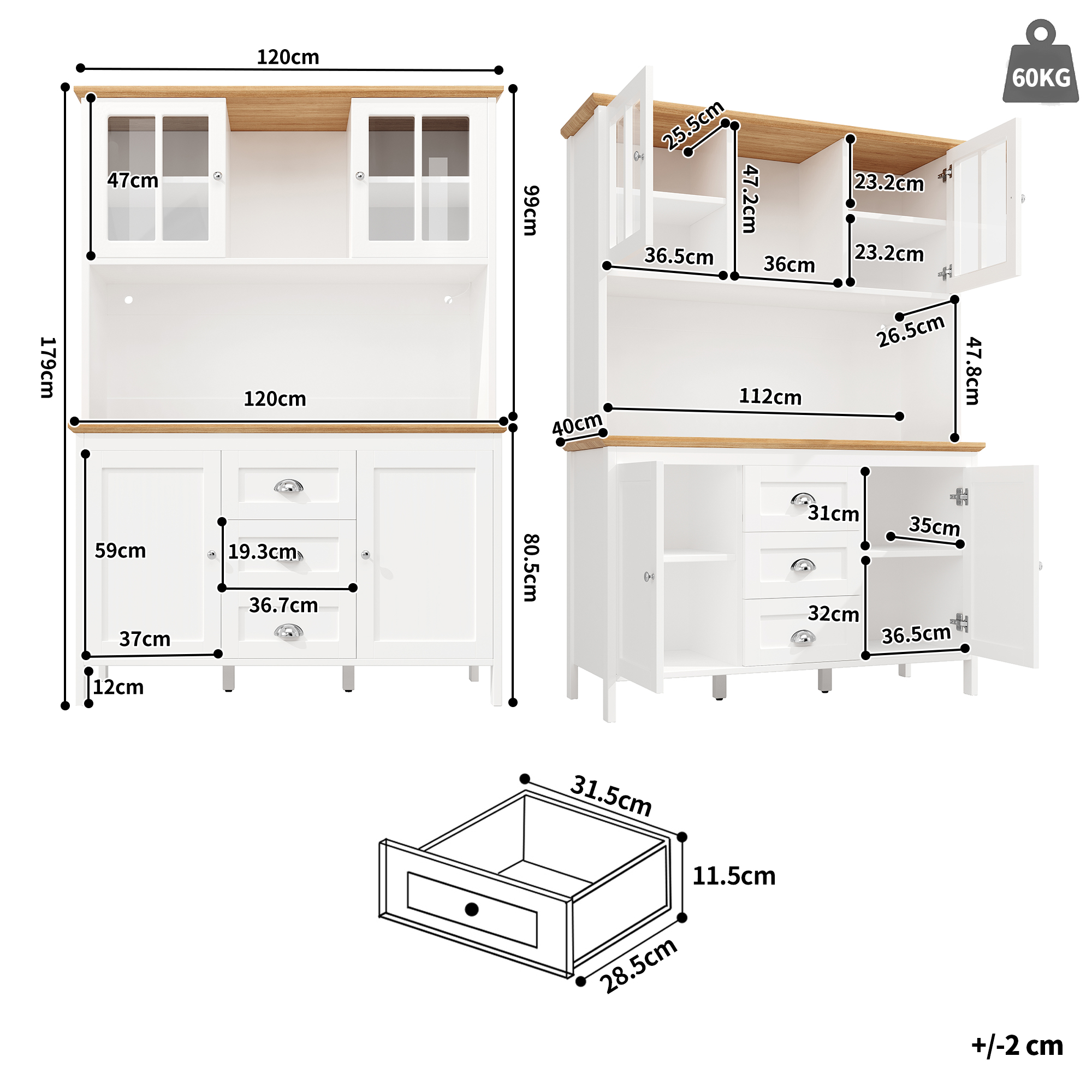 Dimensions du buffet