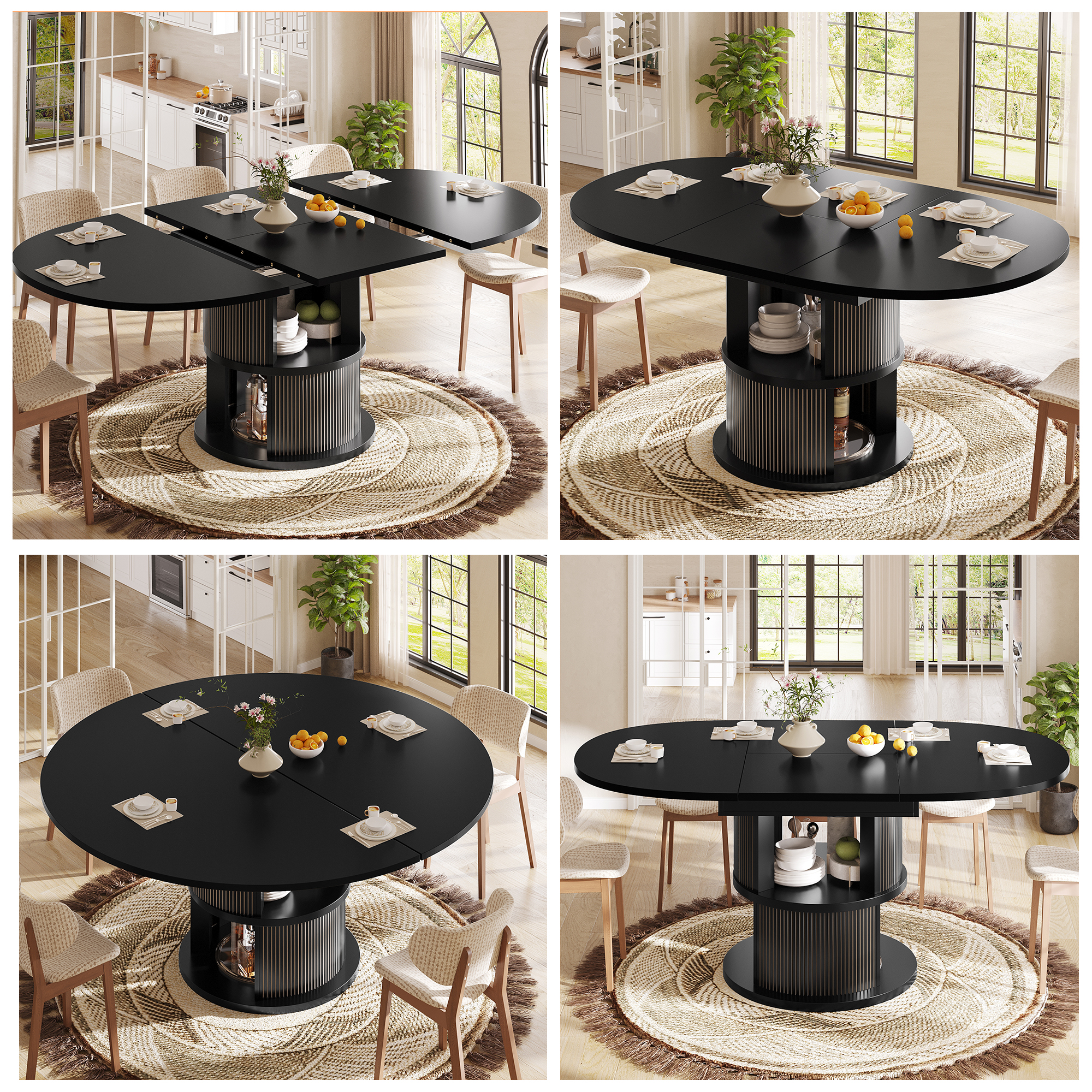 Table noire dans plusieurs configurations