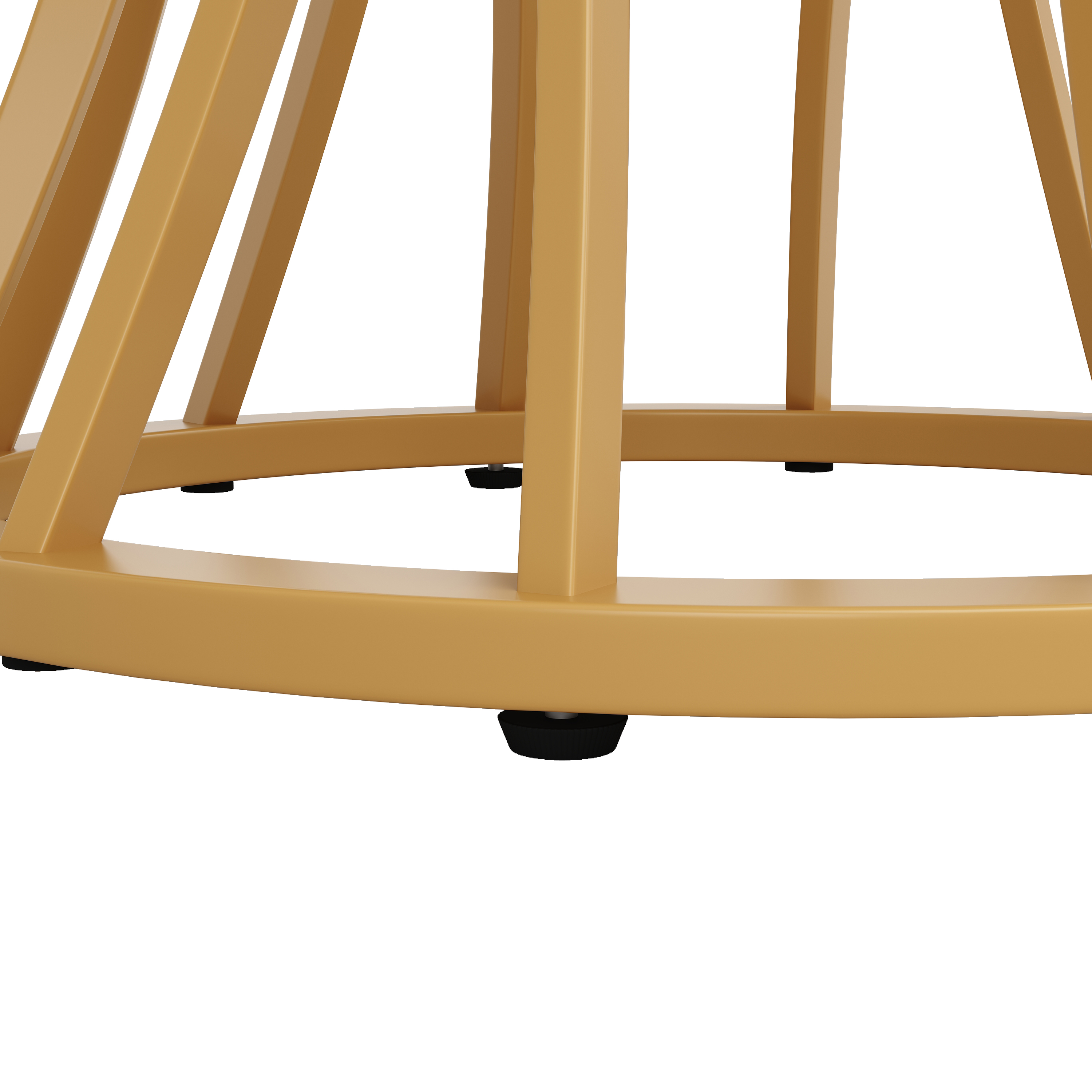 Ensemble table et chaises, 5 pièces, 1 table + 4 chaises, métal et velours, blanc - vue 5