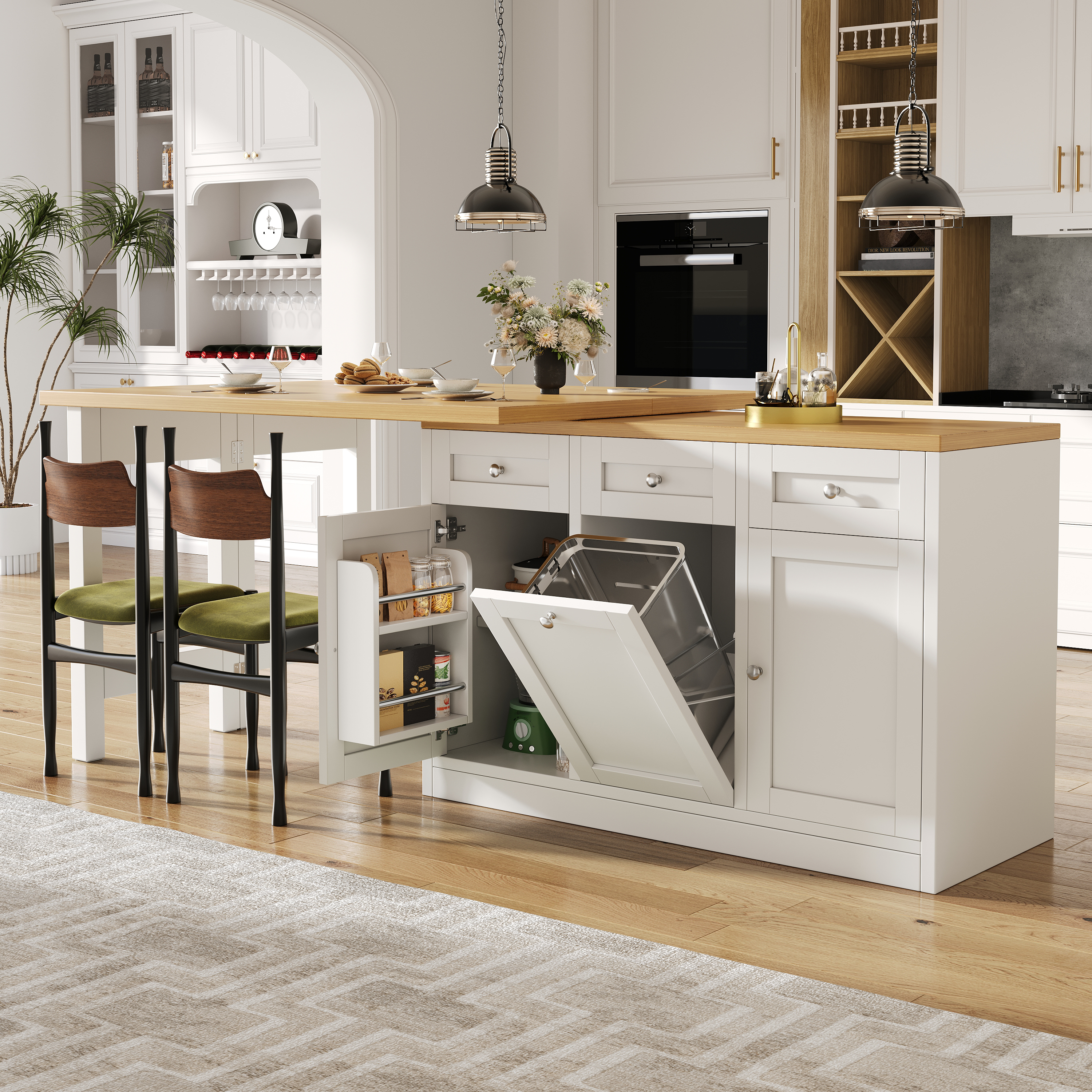 Table de bar extensible avec rangement