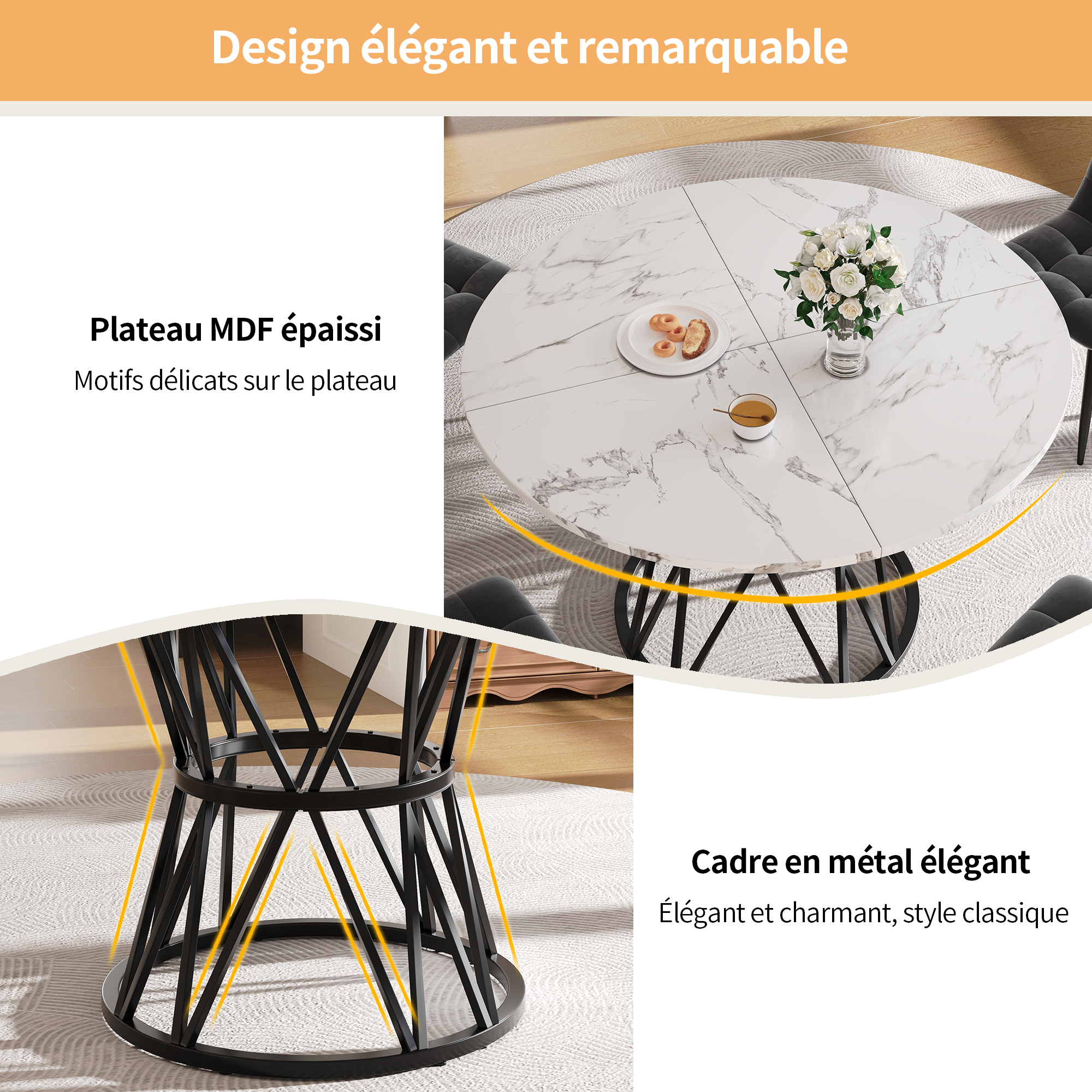 Présentation du chaise de salle à manger