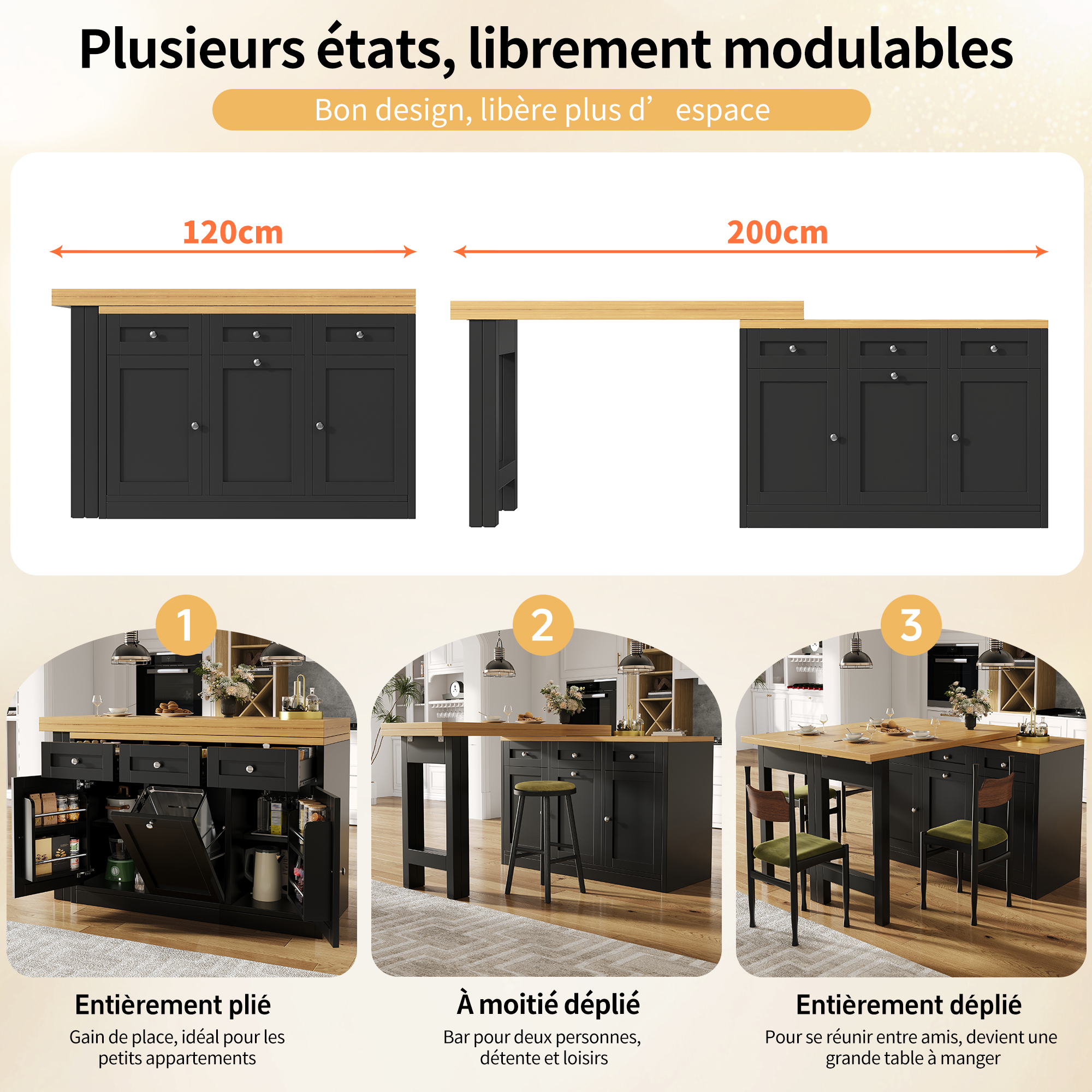 Détail du table haute