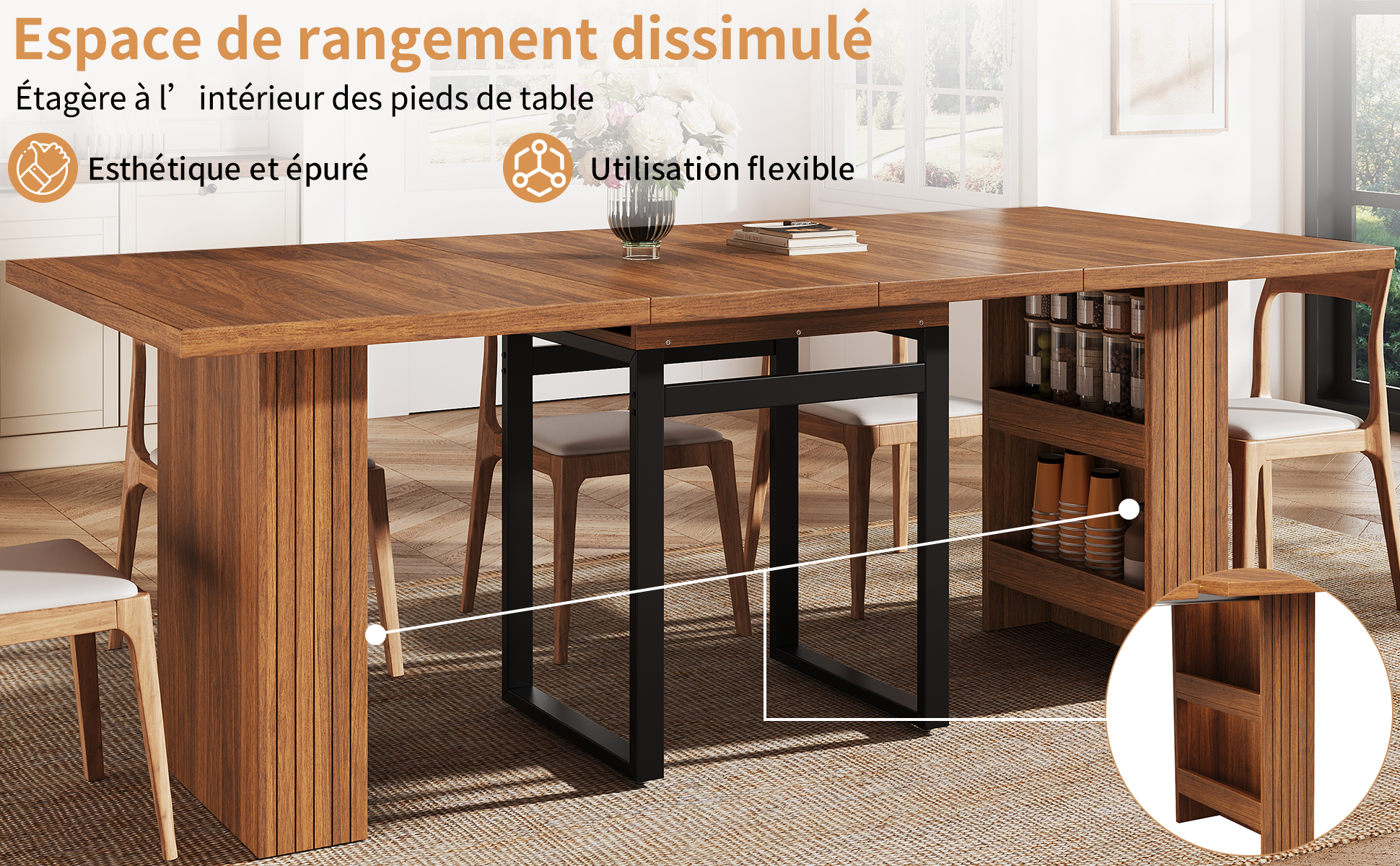 Détail du table à manger