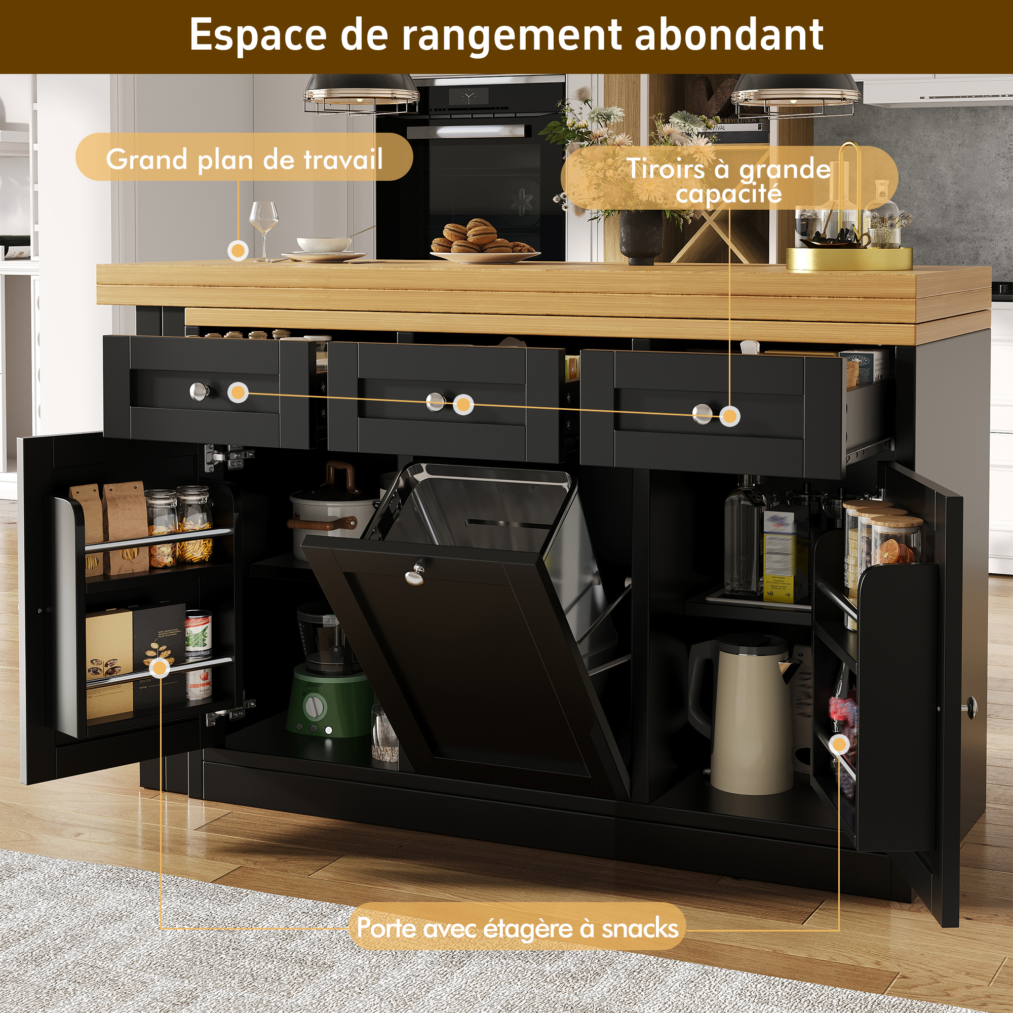 Détail du table haute