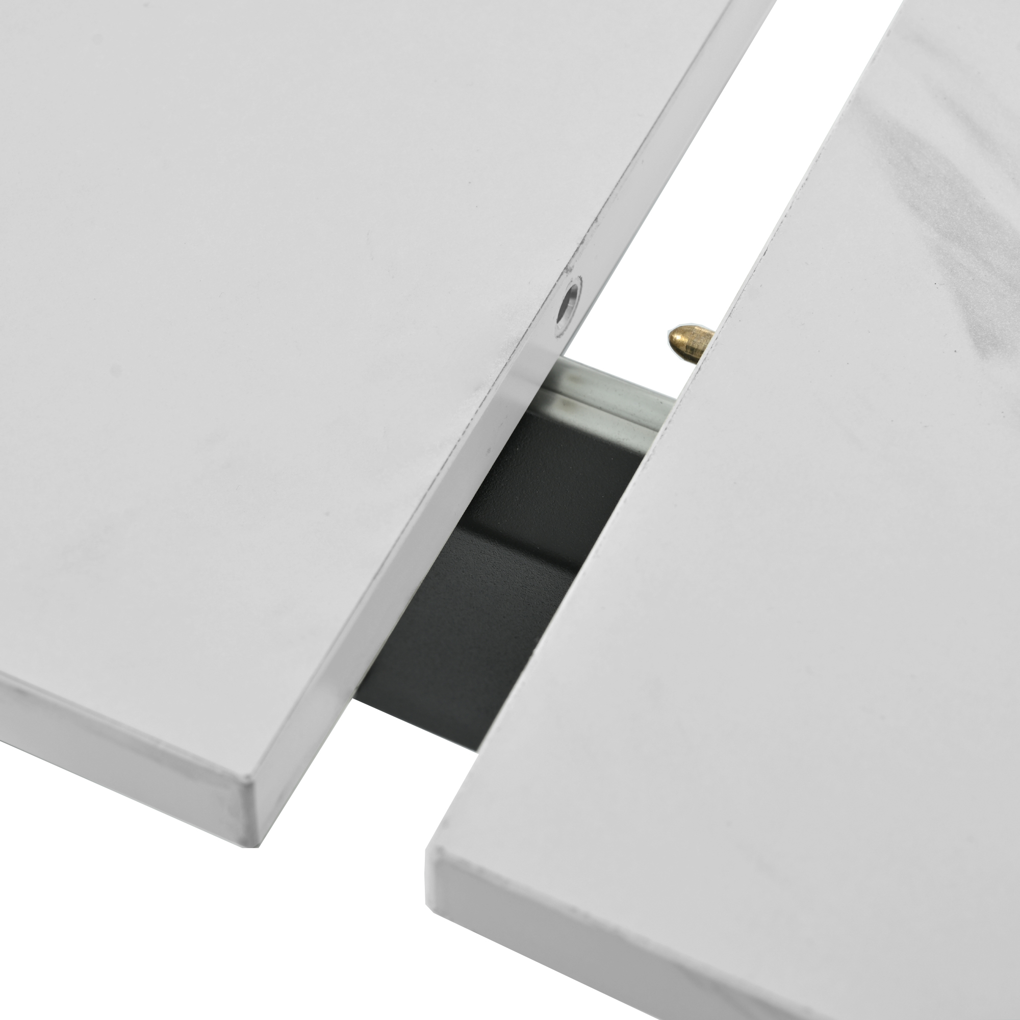 Table à manger extensible 140/180×80×75 cm, plateau MDF blanc, pieds métalliques, design moderne minimaliste, rails d'extension, pieds réglables, pour repas conviviaux et grands groupes, pour salle à manger - image 16