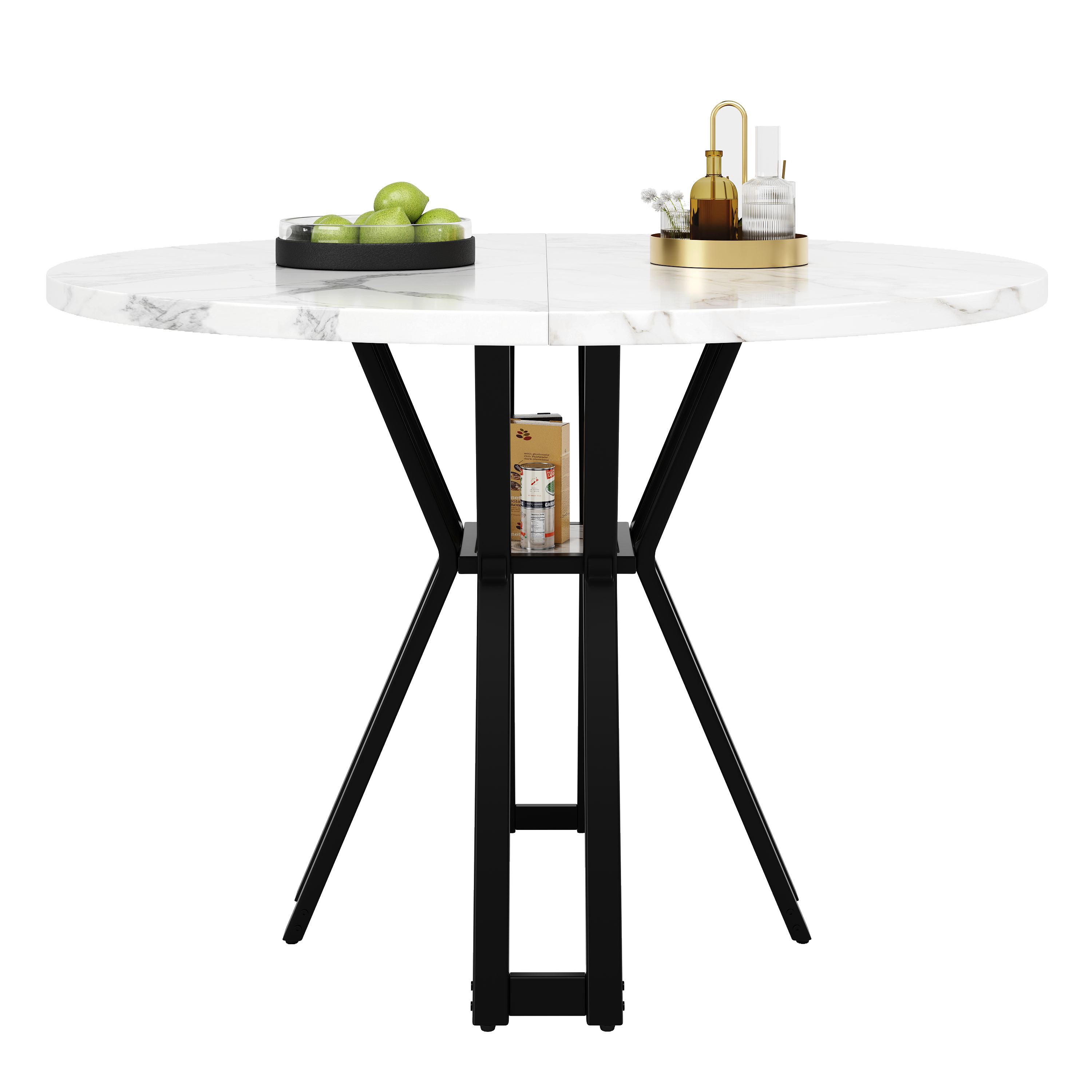 Ensemble table et chaises, 5 pièces, 1 table + 4 chaises, velours et métal, noir - vue 4