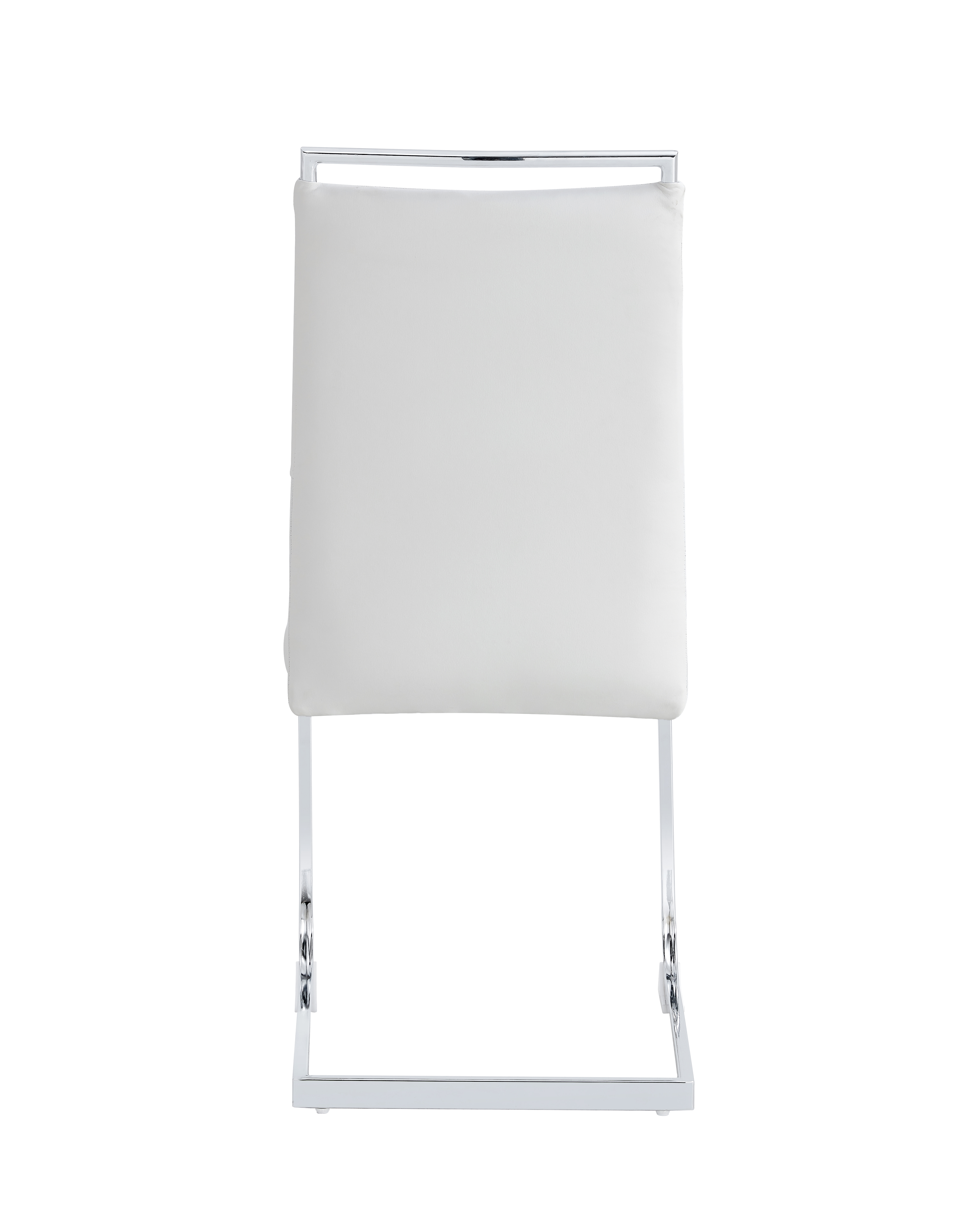 Chaise de salle à manger, lot de 2, assise rembourrée, 42 x 48 x 95 cm, similicuir et tissu effet lin, blanc - vue 5