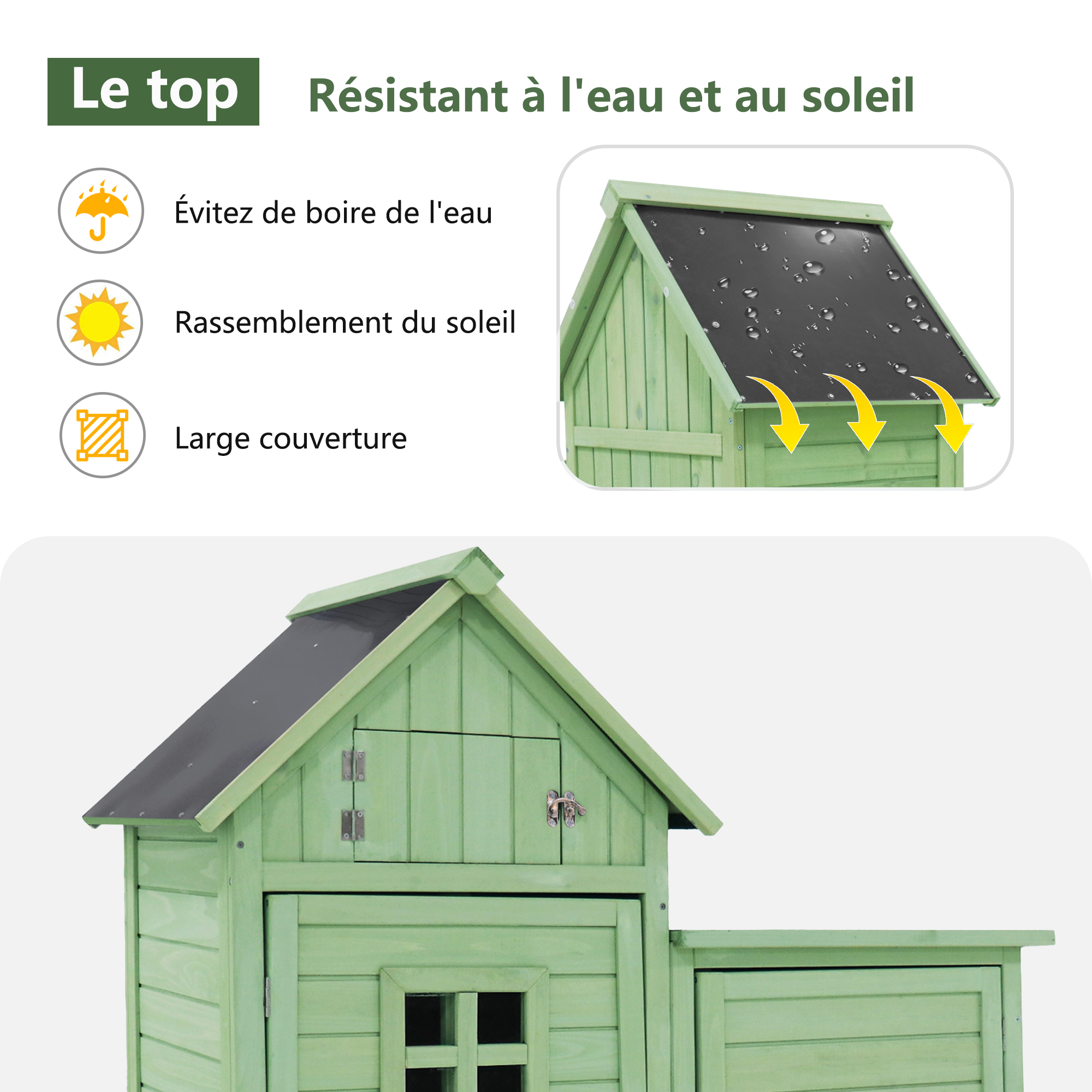 Armoire de rangement jardin bois verte
