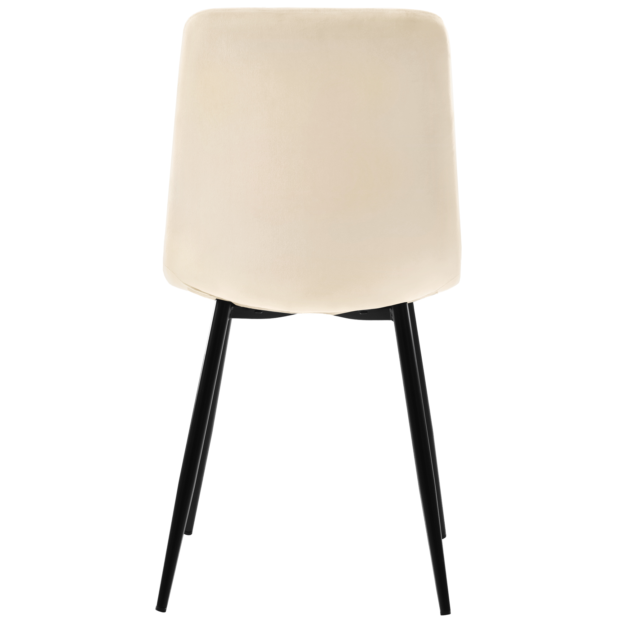 Ensemble table et chaises, 5 pièces, 1 table + 4 chaises, métal et velours, noir - vue 2