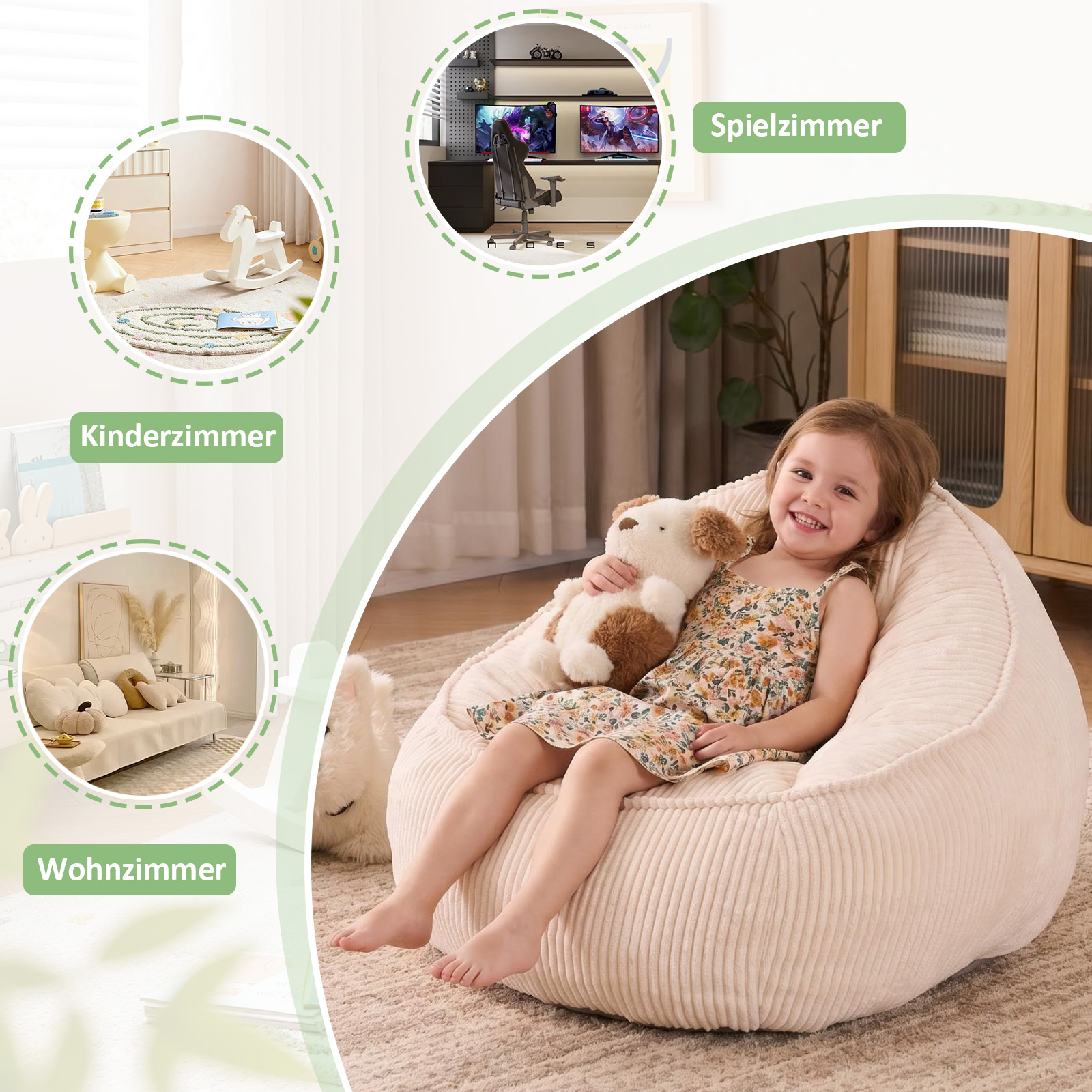 Sitzsack, weicher Plüsch-Sitzsack, bequemer Sitzsa