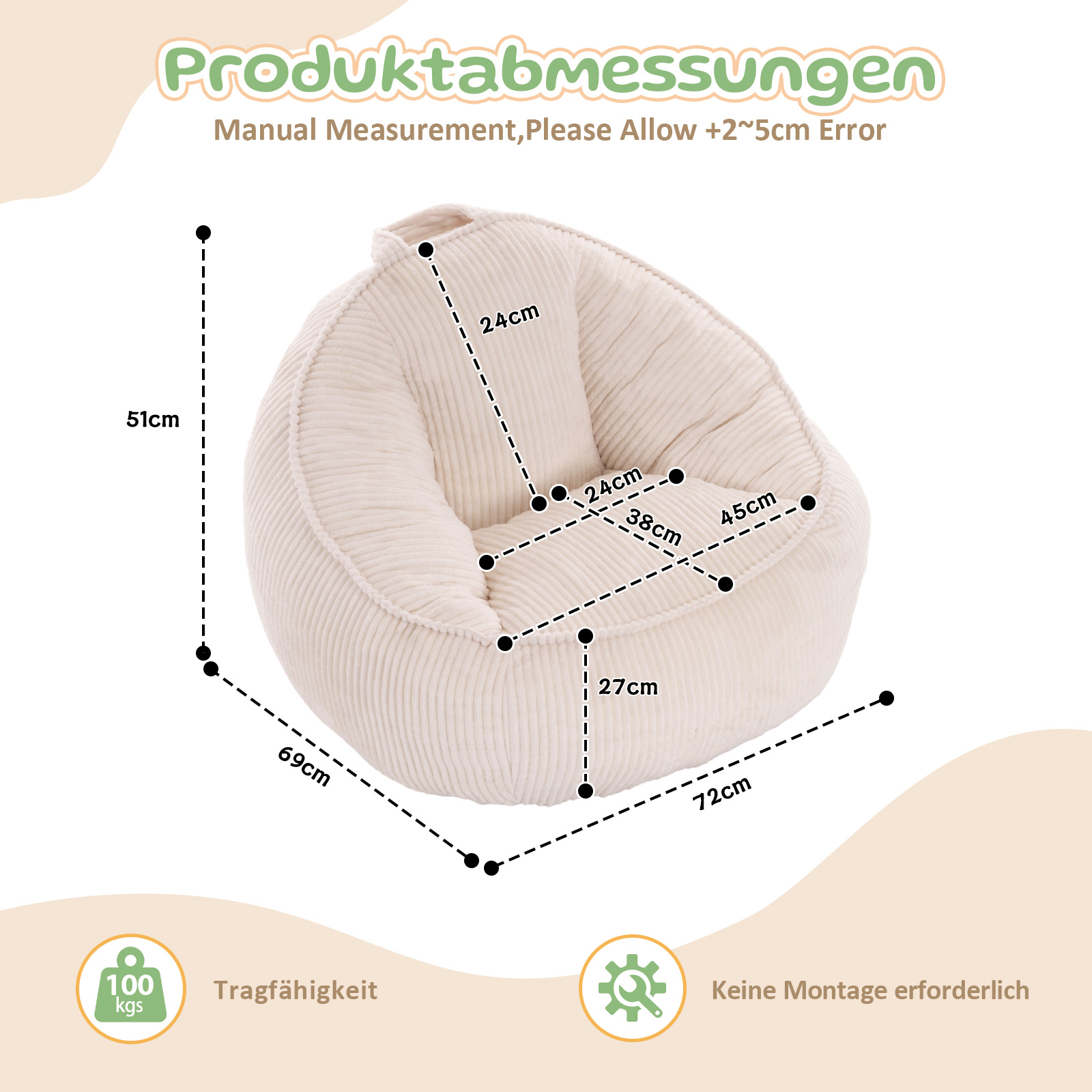 Sitzsack, weicher Plüsch-Sitzsack, bequemer Sitzsa