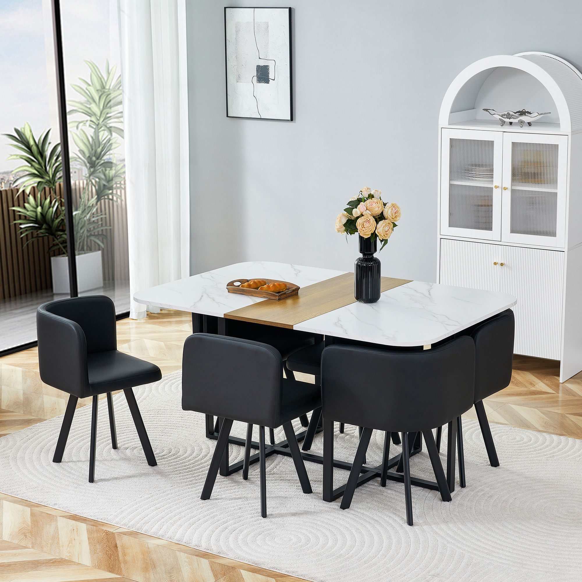 Vue principale du ensemble table et chaises