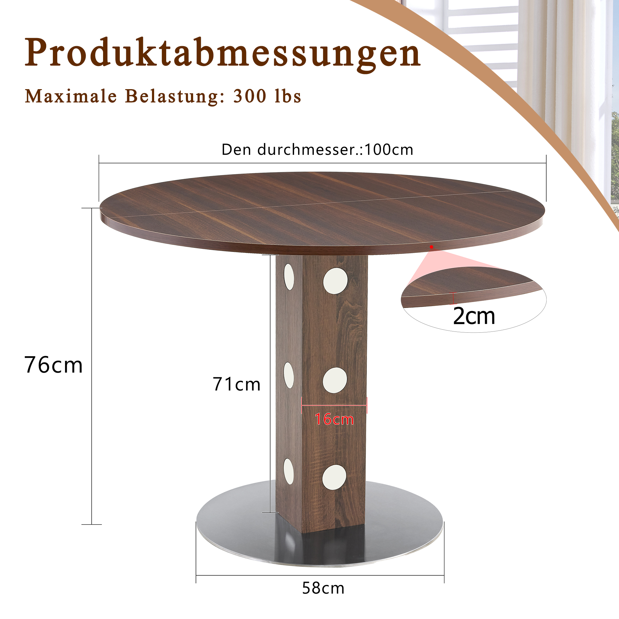 Dimensions du table à manger