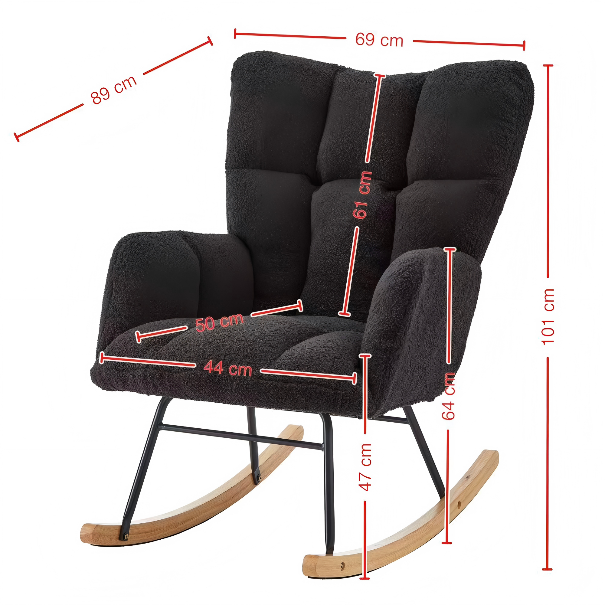 Moderner Schaukelstuhl 69×89×101 CM – Vielseitiger