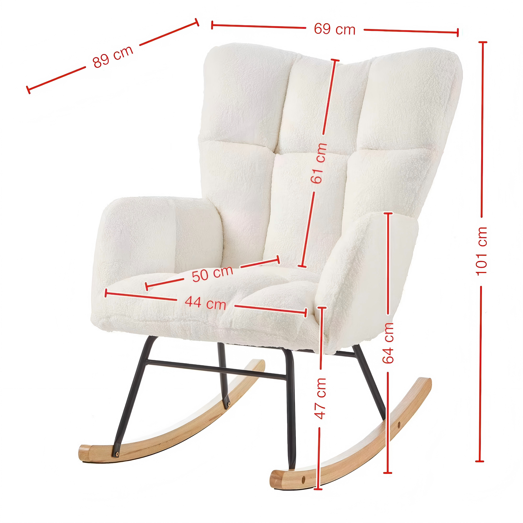 Dimensions du fauteuil à bascule