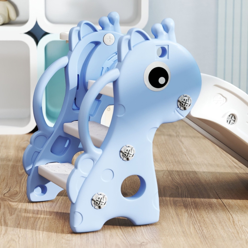 Toboggan girafe bleu‑blanc vue générale