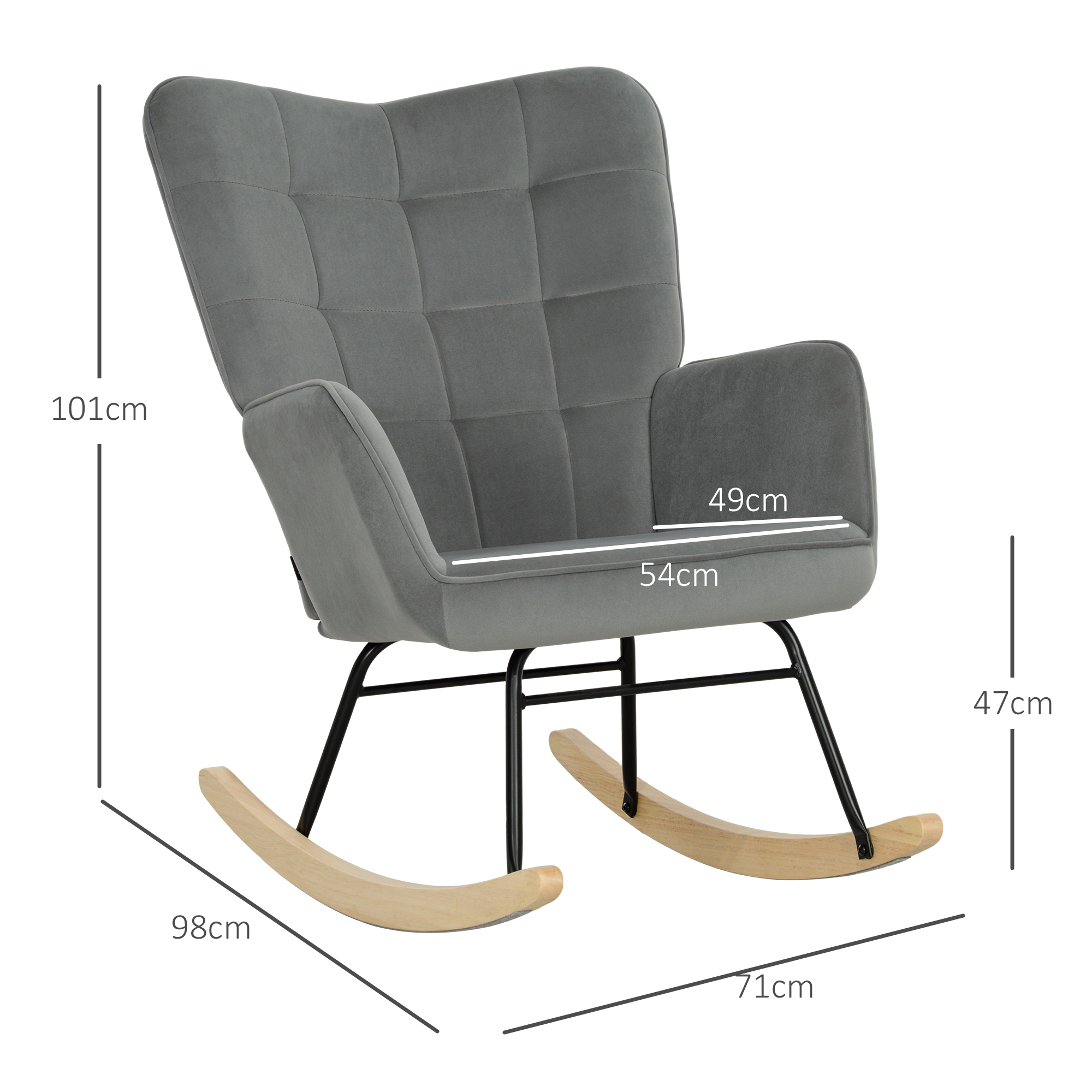 Dimensions du fauteuil à bascule