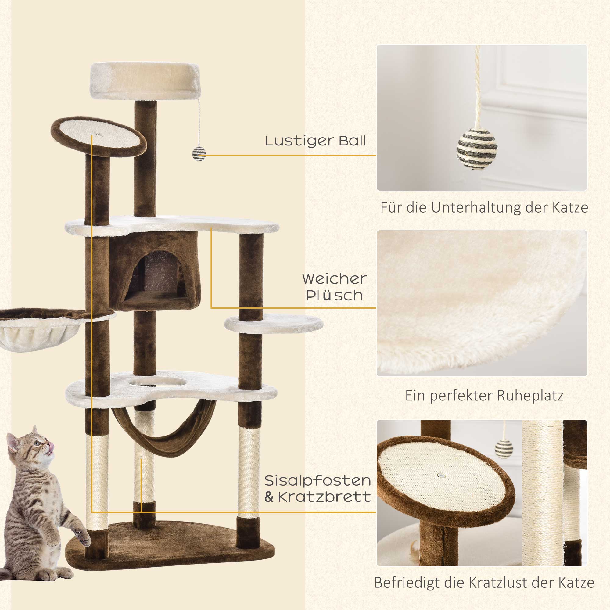 Présentation du meuble griffoir à plusieurs niveaux