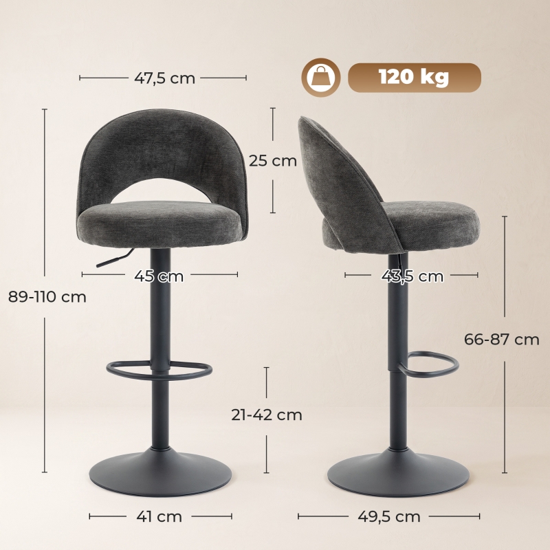 Dimensions du tabouret de bar