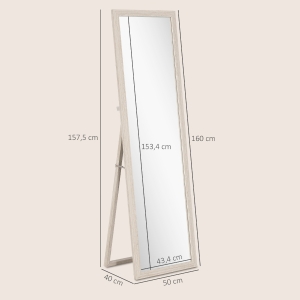 Dimensions du miroir pied et mural