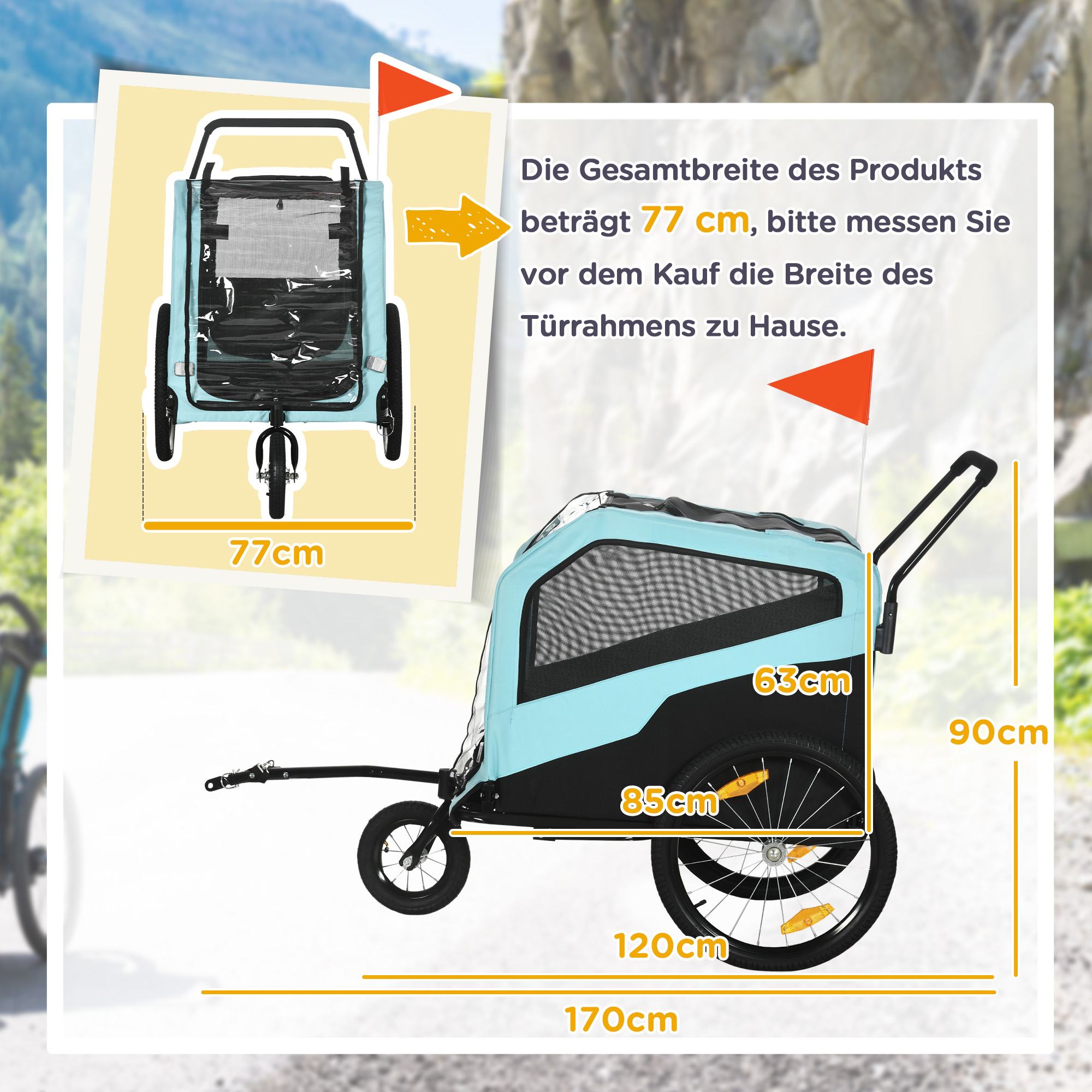 Dimensions du remorque et chariot