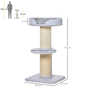Détail du meuble griffoir à plusieurs niveaux
