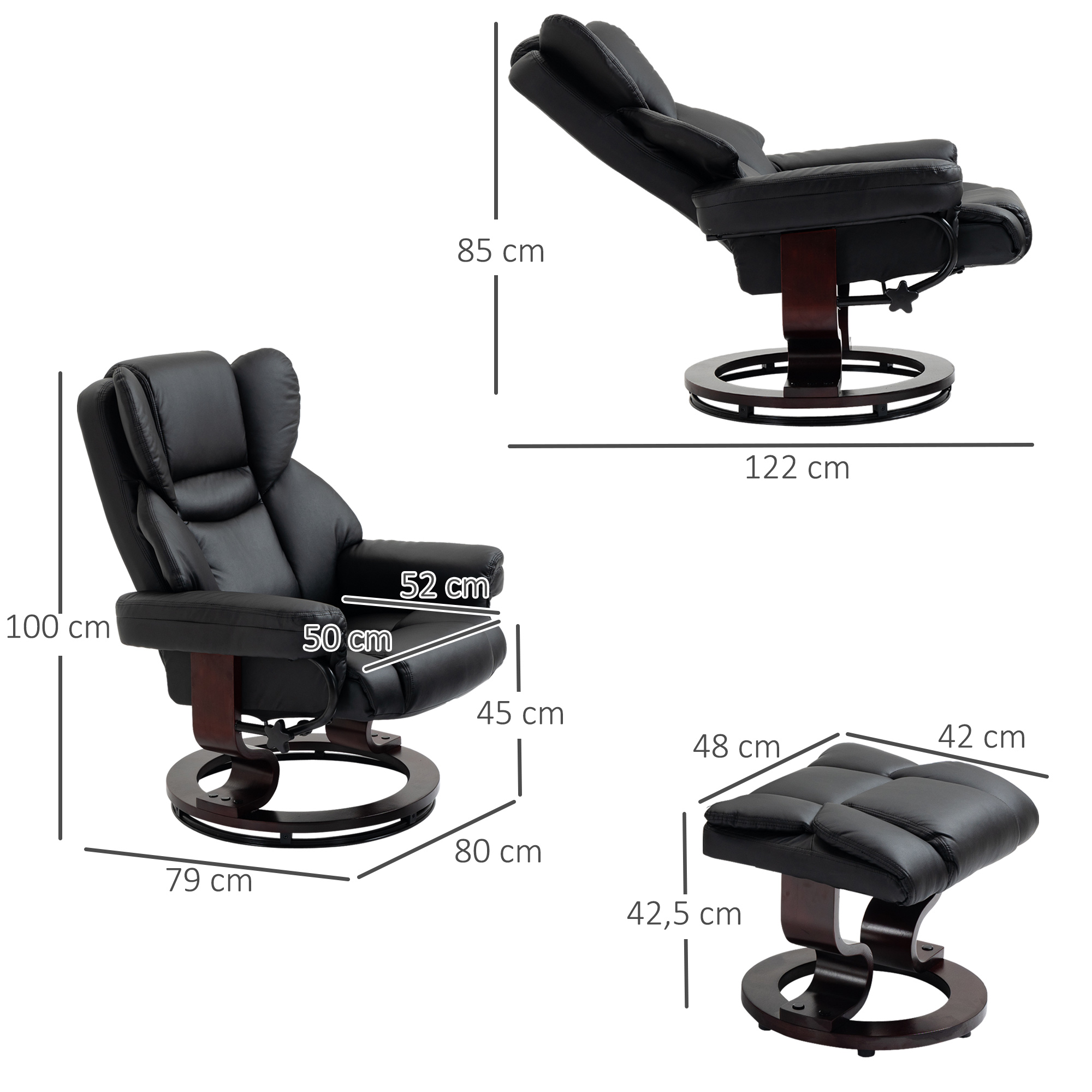 Dimensions du fauteuil relax