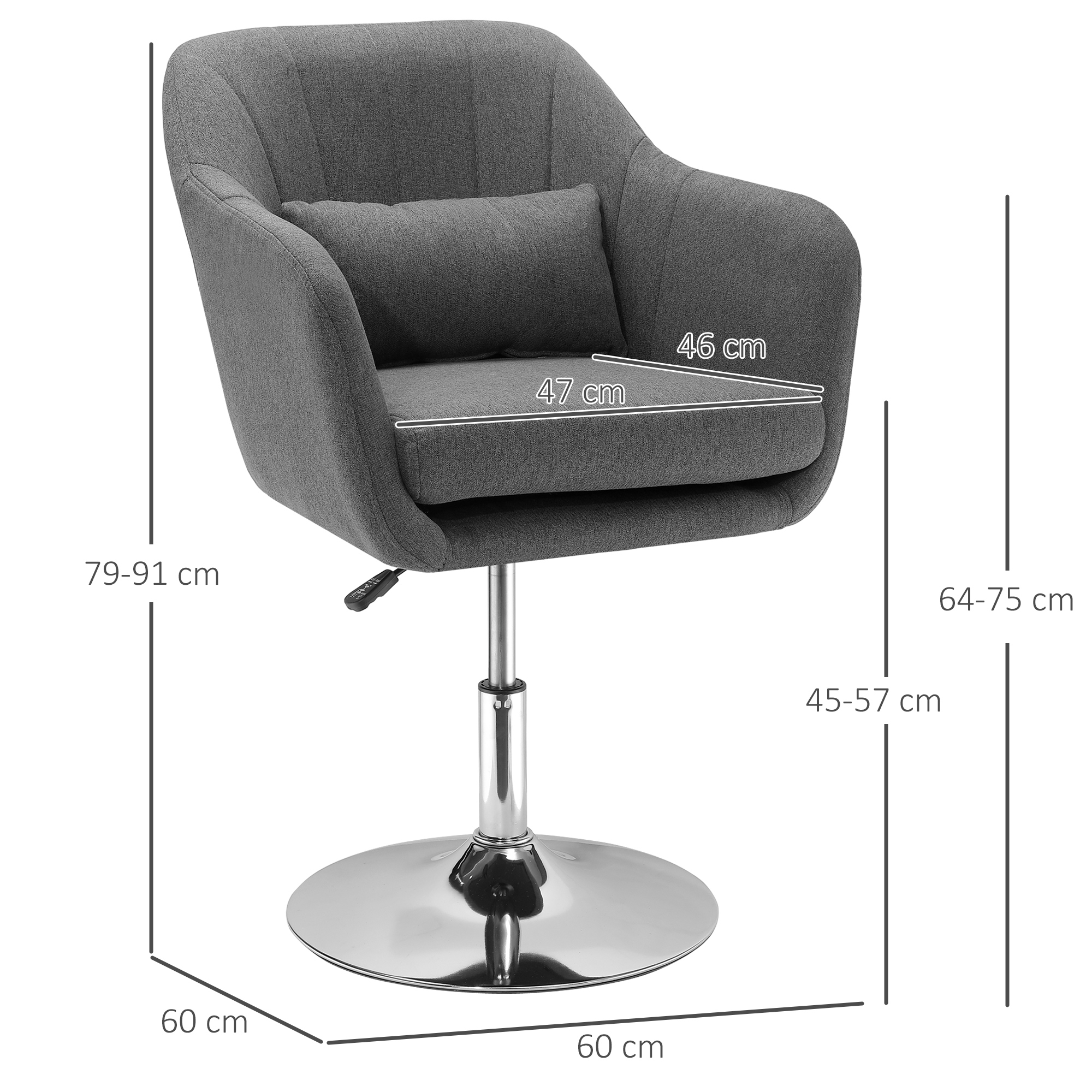 Dimensions du fauteuil de bureau