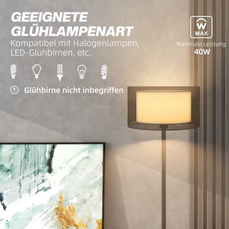 Lampadaire double‑paroi ambiance salon