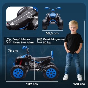 Dimensions du quad biplace et phares avant