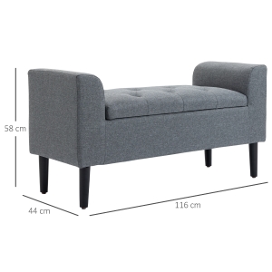 Détail du banc avec rangement
