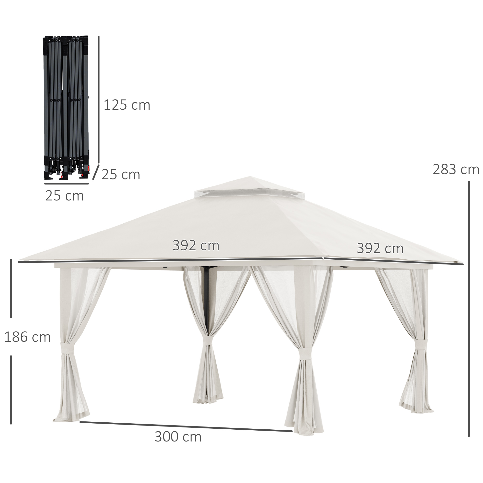 Dimensions du pavillon de jardin