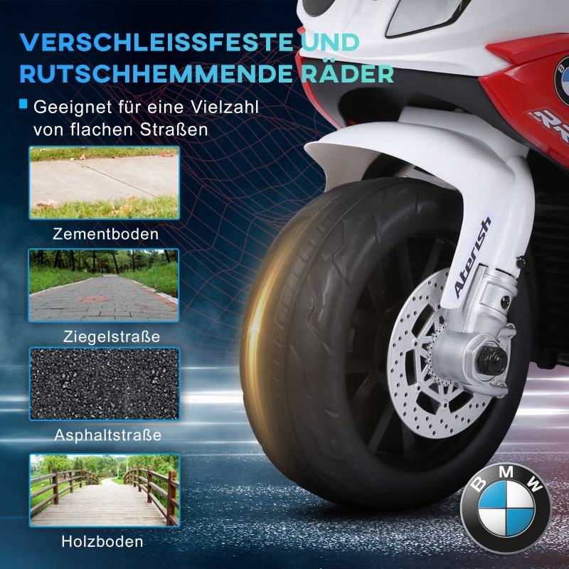 Moto BMW S1000RR rouge‑noir vue générale
