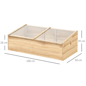 Toit incliné anti‑eau stagnante, dimensions 100×50×35/26 cm