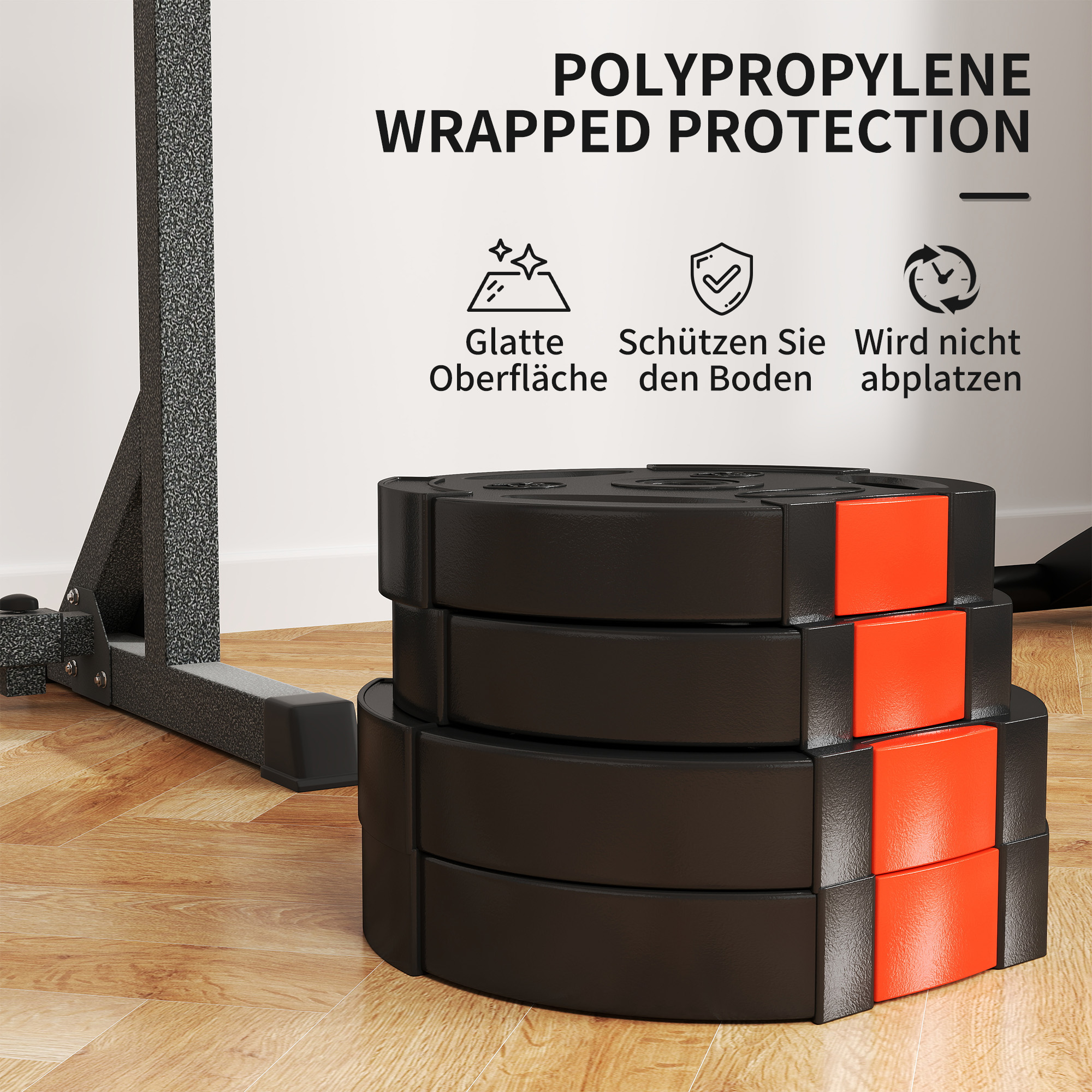 Set disques de poids polypropylène 5 kg et 10 kg
