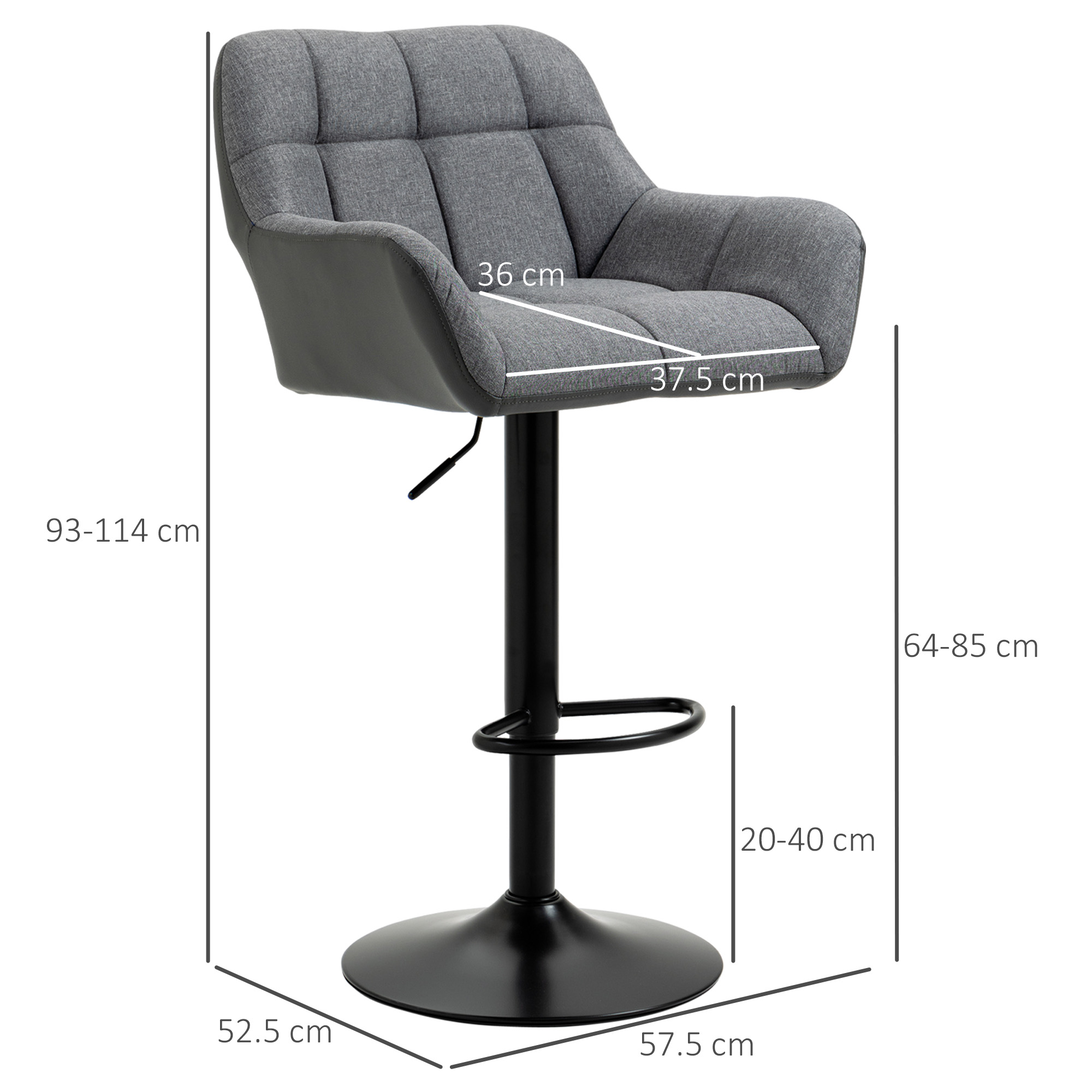 Dimensions du tabouret de bar