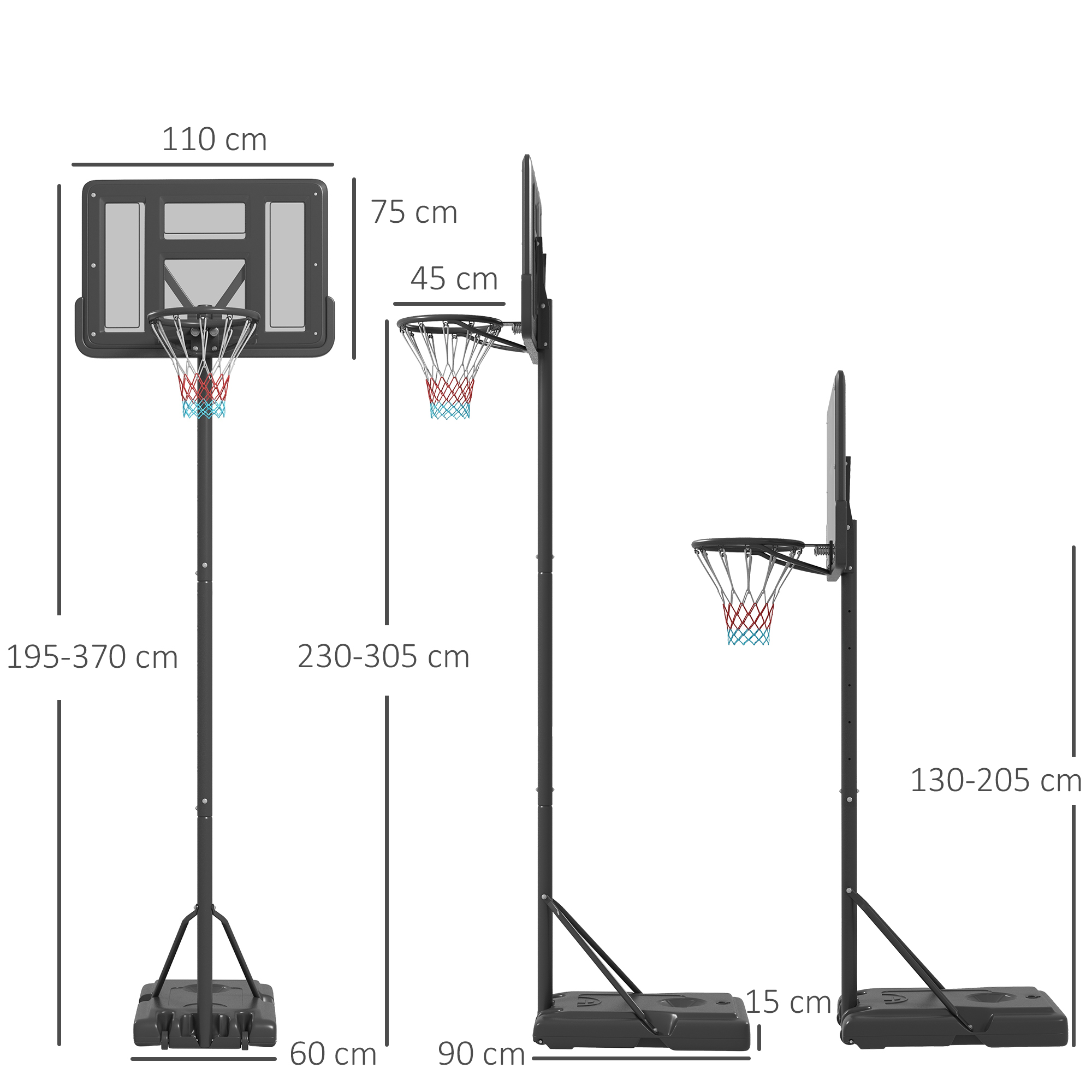 Dimensions du panier de basket