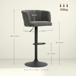 Détail du tabouret de bar