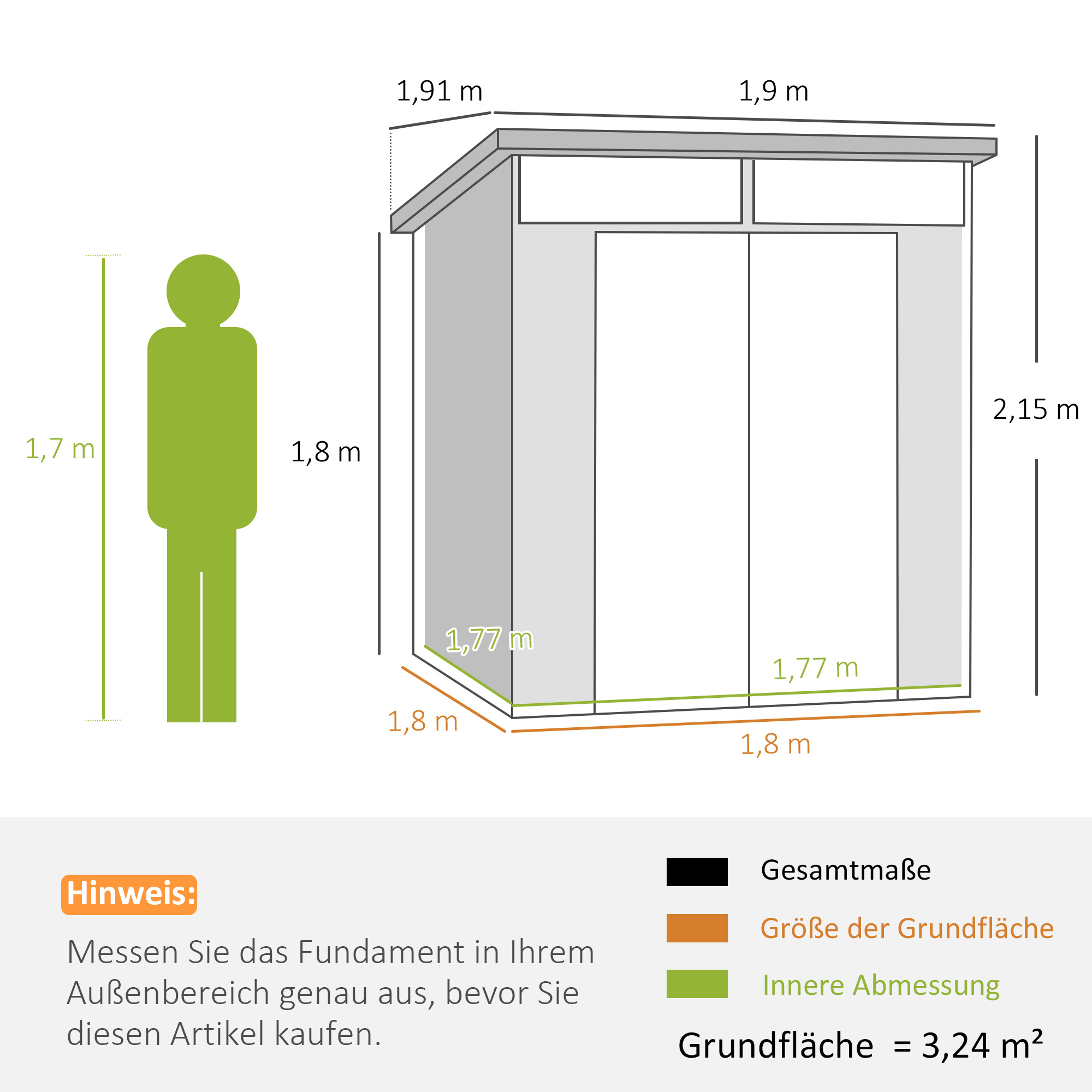 Dimensions du abri de jardin