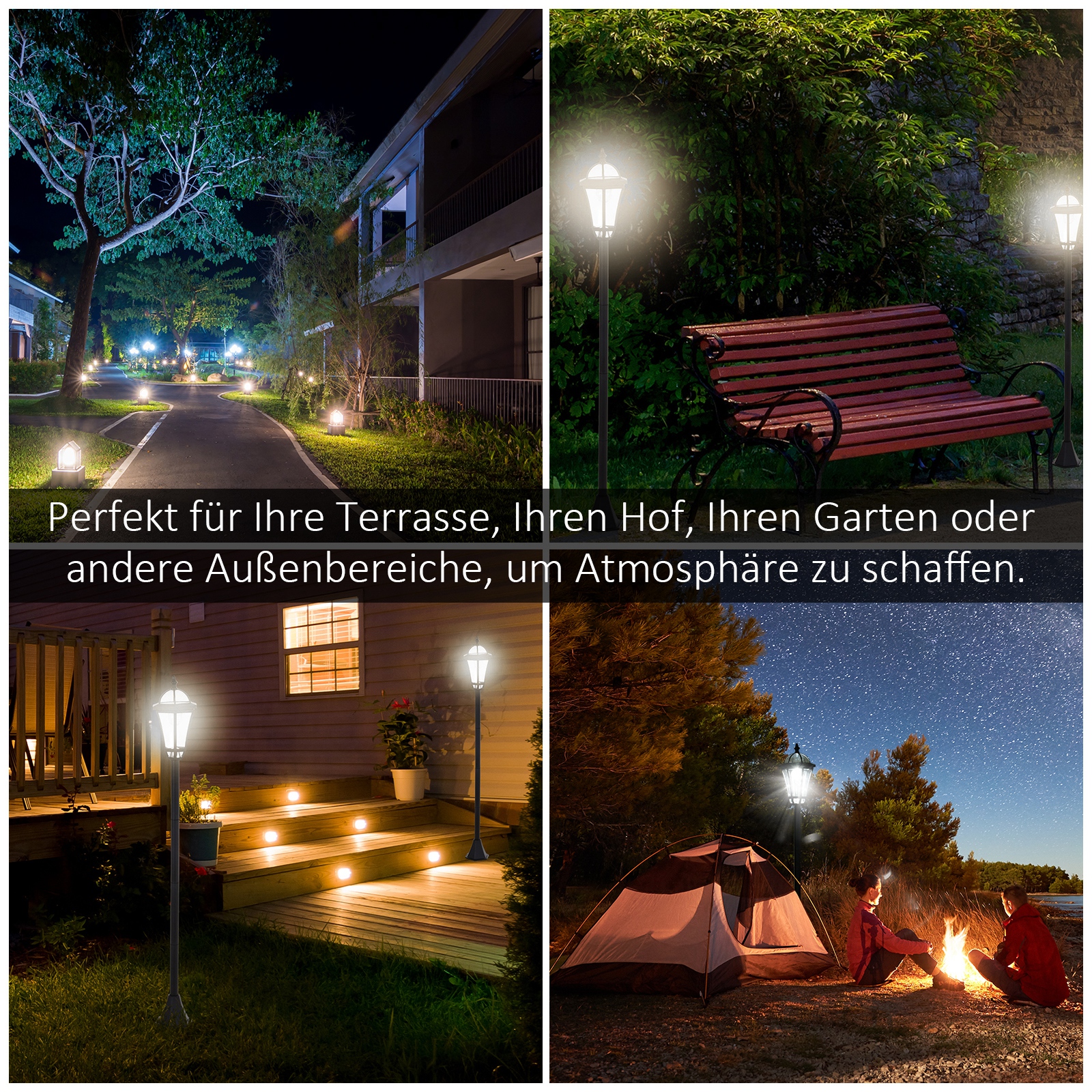 Scène d’éclairage extérieur jardin terrasse