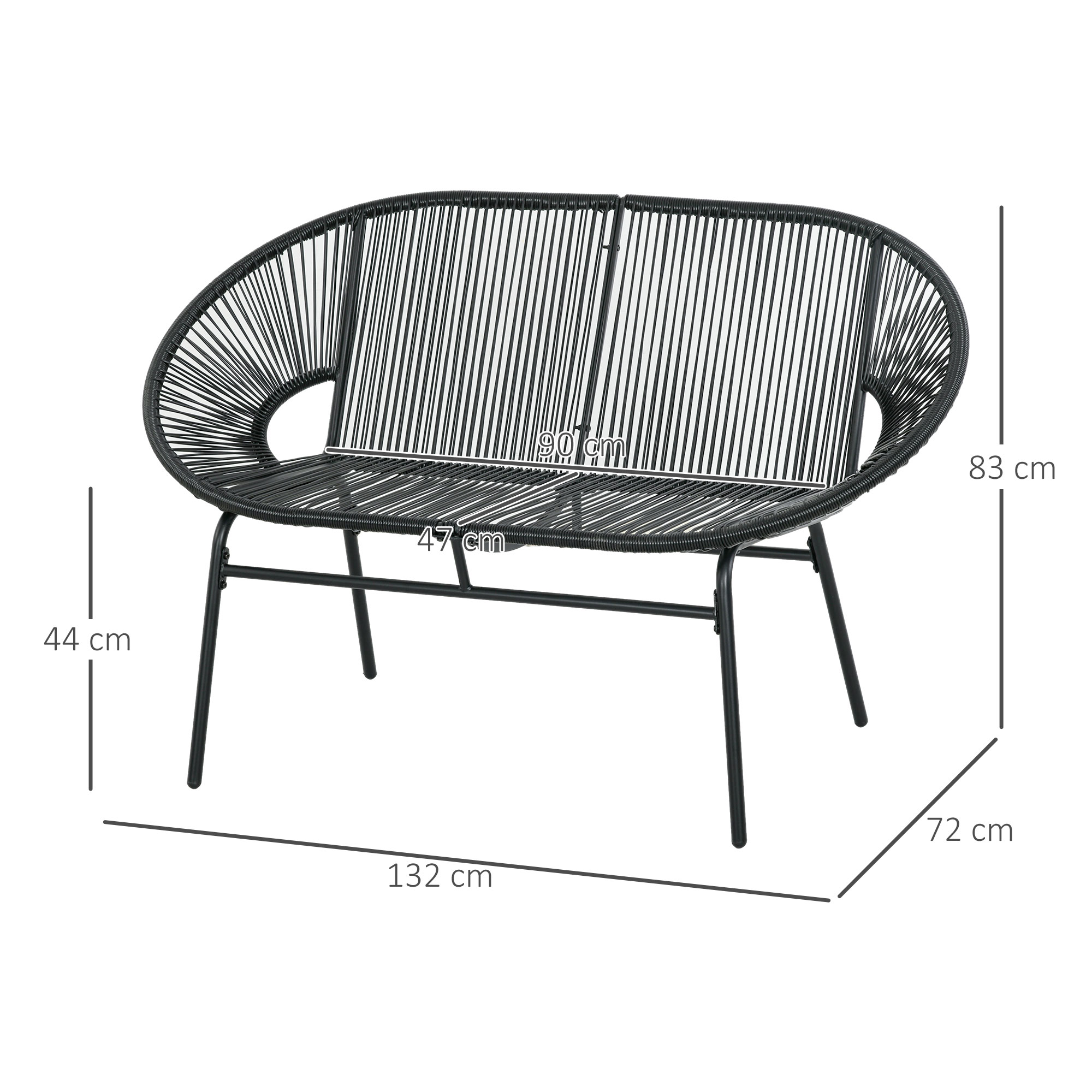 Dimensions du siège d'extérieur