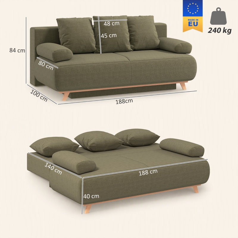 Dimensions du canapé convertible